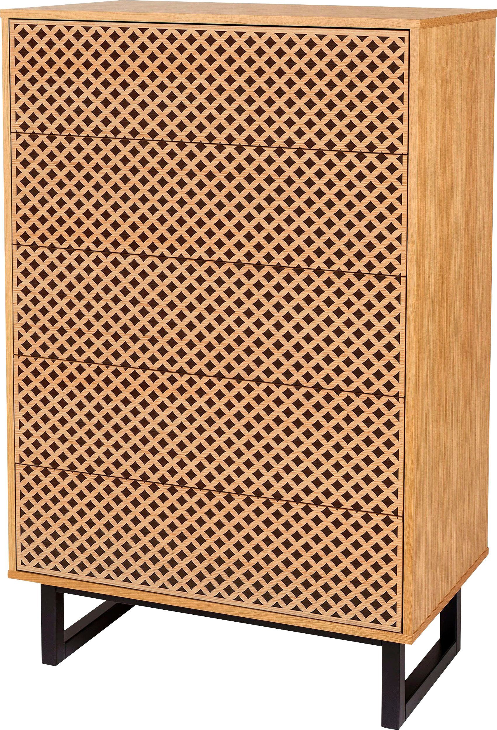 Woodman Kommode, im skandinavischen Design, mit besonderem Print, FSC®