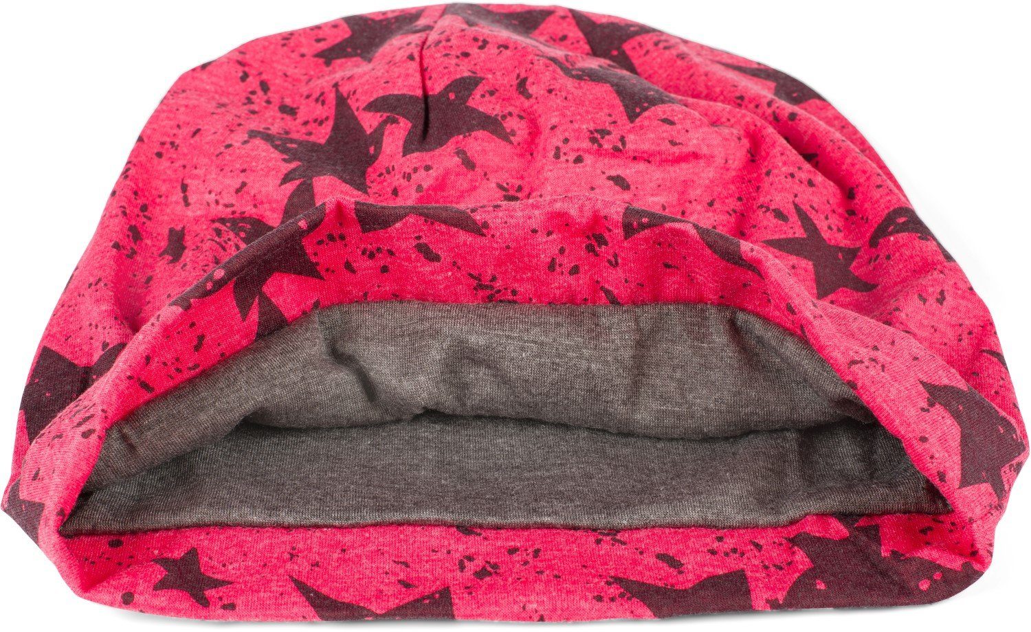 styleBREAKER Beanie Beanie Mütze mit Sterne Splat Style Print (1-St)
