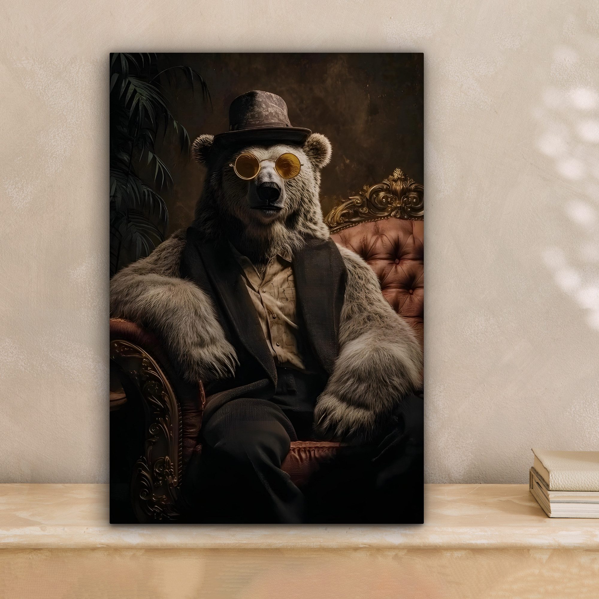 OneMillionCanvasses® Leinwandbild Eisbär - Hut - günstig online kaufen