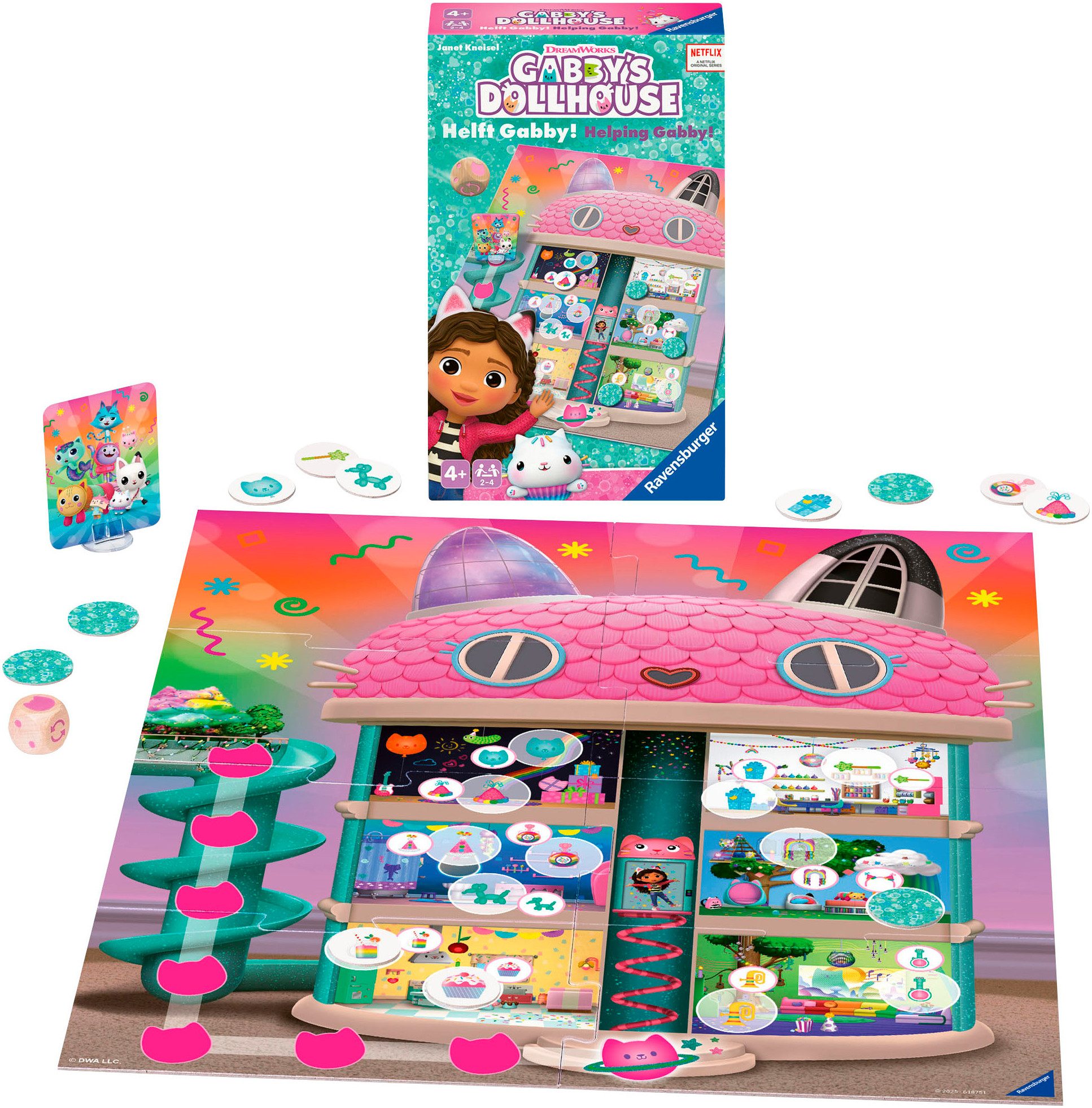 Ravensburger Spiel Gabby's Dollhouse - Helft Gabby!, Kinderspiel, Made in Europe
