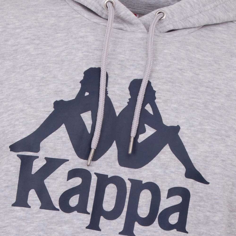 melange Kappa Sweat-Qualität grey Kapuzensweatshirt in - kuscheliger