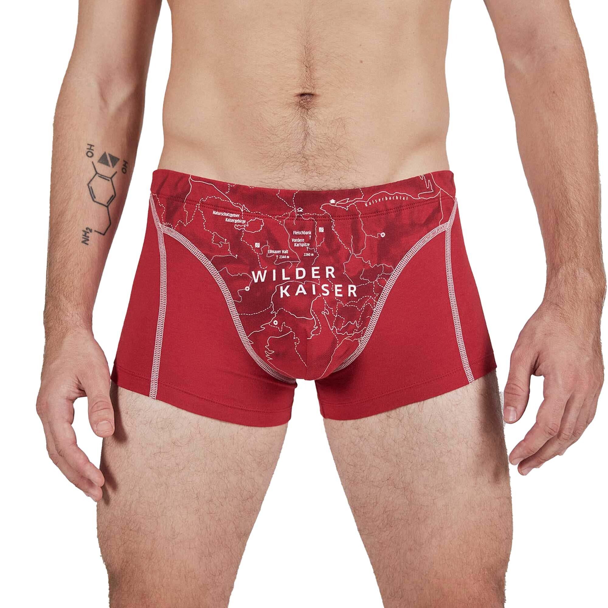 Ein schöner Fleck Erde Bio-Baumwolle Herren Boxershorts Shorts, Kaiser Print, Wilder - Boxer (Kaminrot)