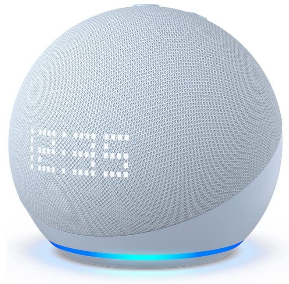 Speaker 1.0 Uhr Mikrofon-aus-Taste) Smart Dot 5. Integrierter Blaugrau mit (WiFi), Amazon Echo Temperatursensor, Generation (WLAN
