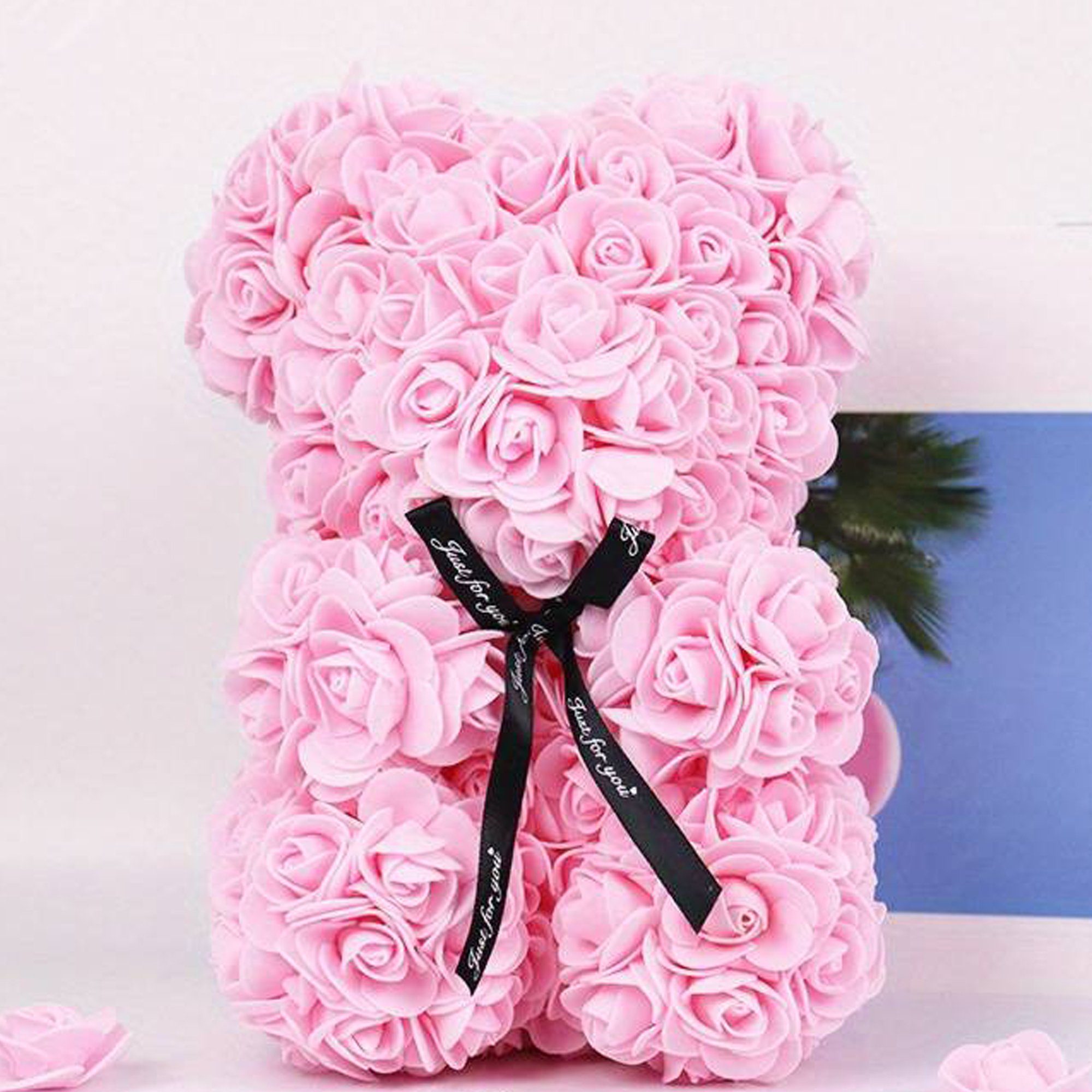 Kunstblumenstrauß Rosenbär Teddybär Rosen Valentinstagsgeschenk, Deggelbam
