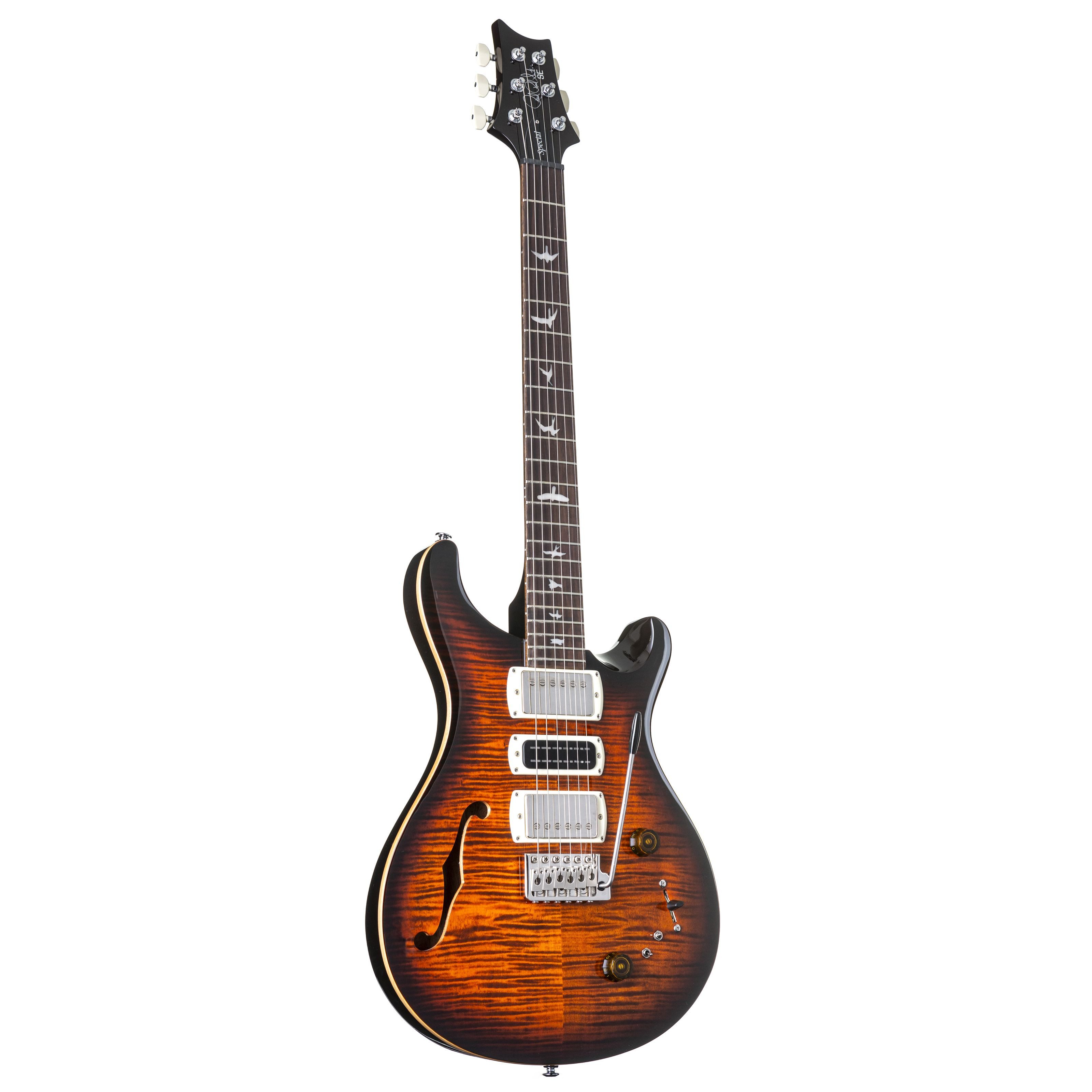 PRS E-Gitarre, SE Special Semi-Hollow OB Orange Tiger Smokeburst - E-Gitarre
