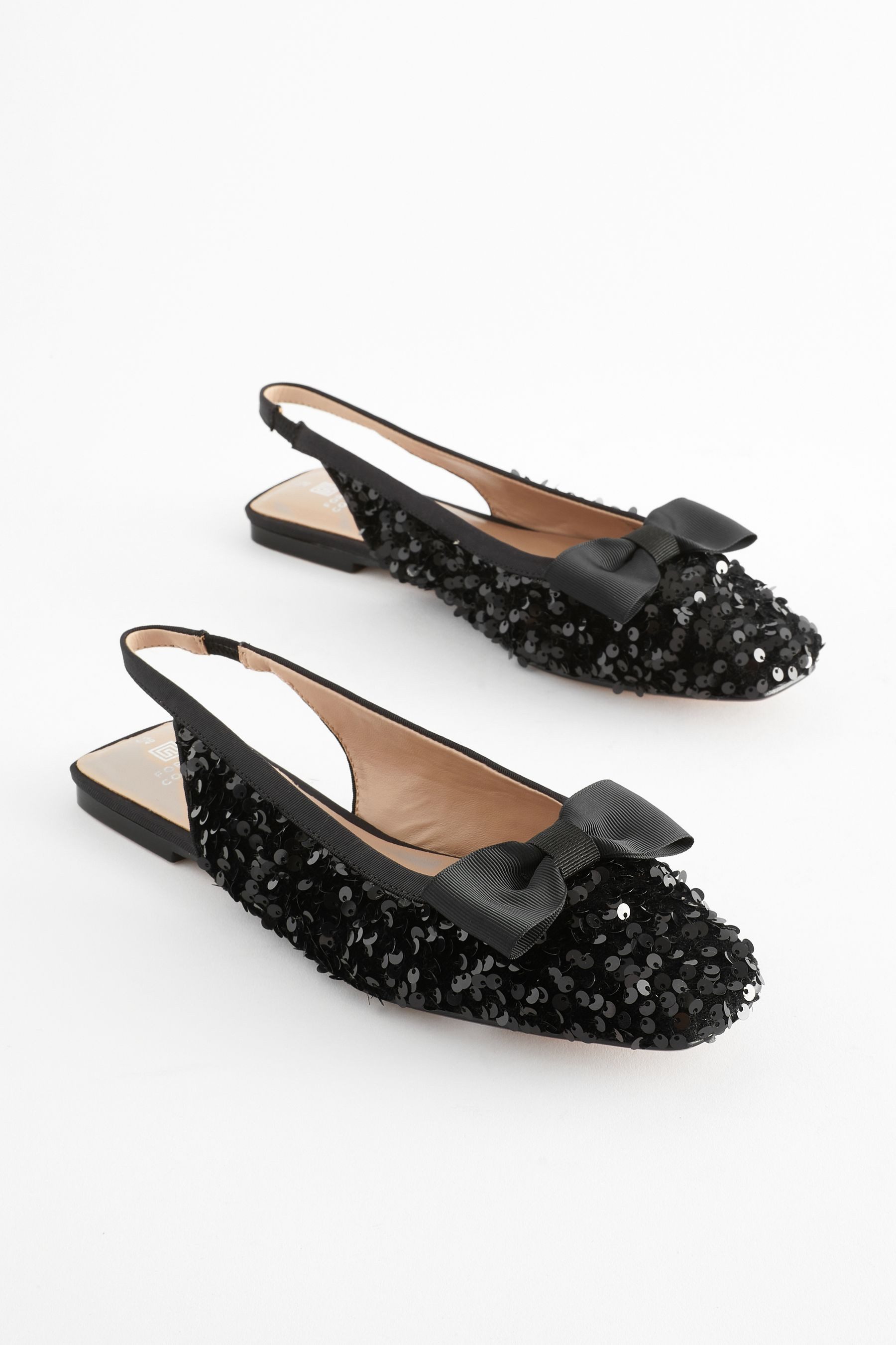 Next Forever Comfort® Slingbacks, Pailletten-Schleife Slingsandale günstig online kaufen