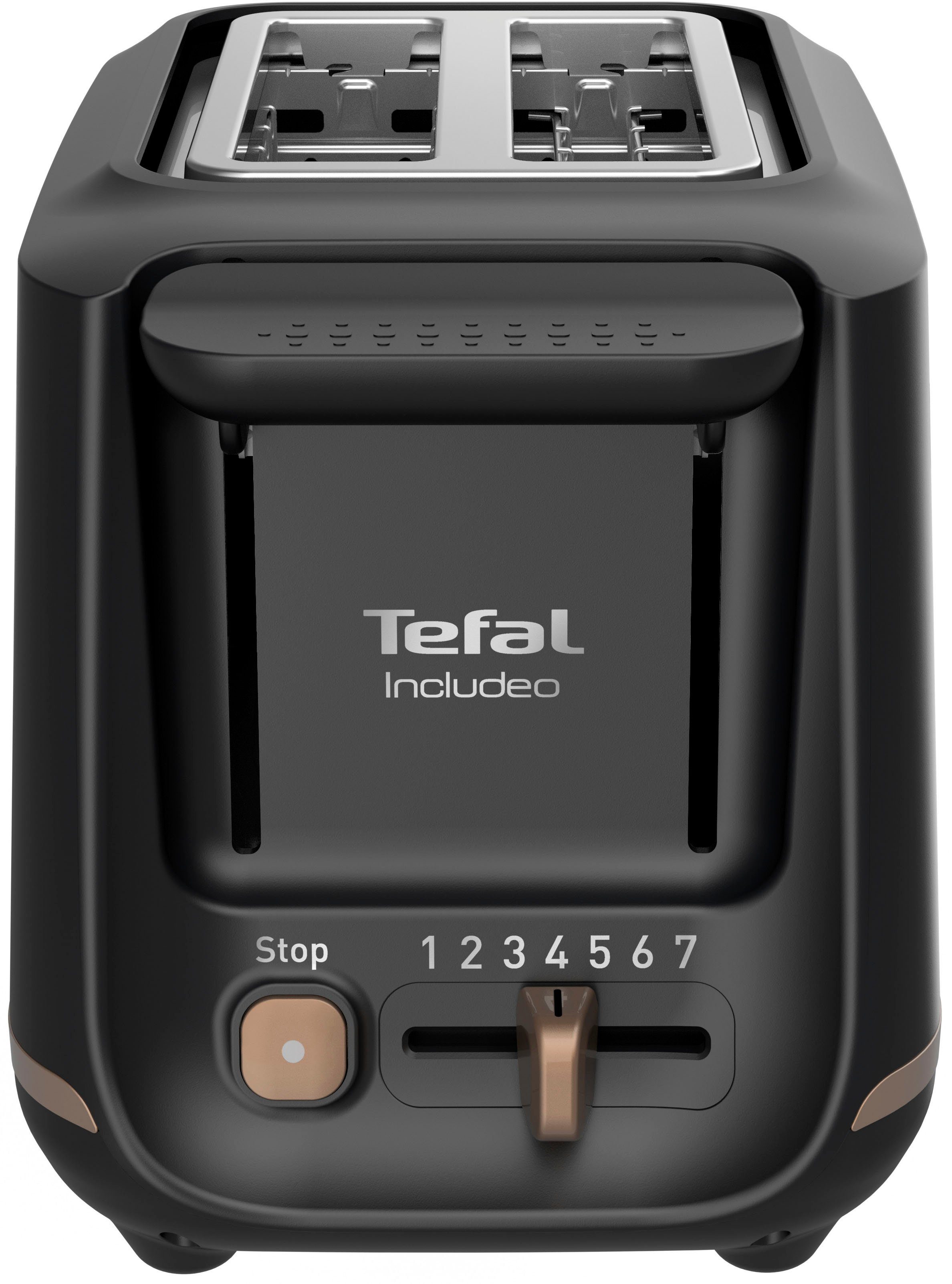 Tefal Toaster TT5338 Includeo, für 2 Scheiben, 850 W, Magnetzange, 7 Bräunungsstufen, Krümelschublade, Anhebevorrichtung
