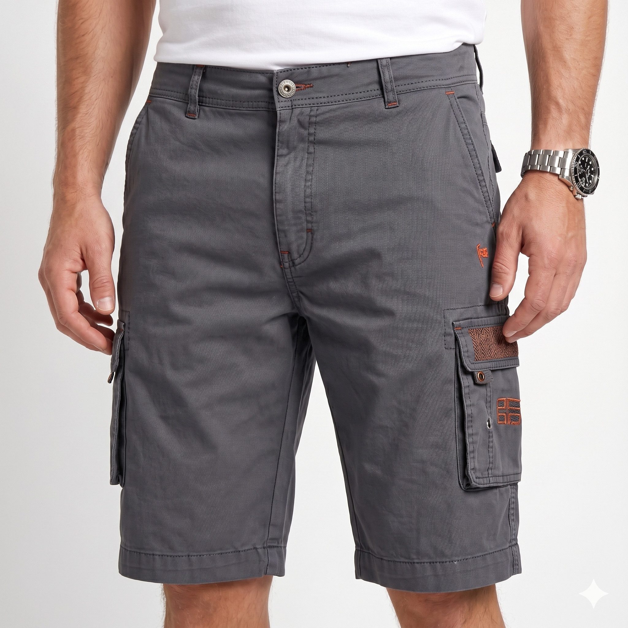 geographical norway Cargoshorts (1-tlg) Herren kurze Hose aus Baumwolle, Sommer-Bermuda ohne Gürtel