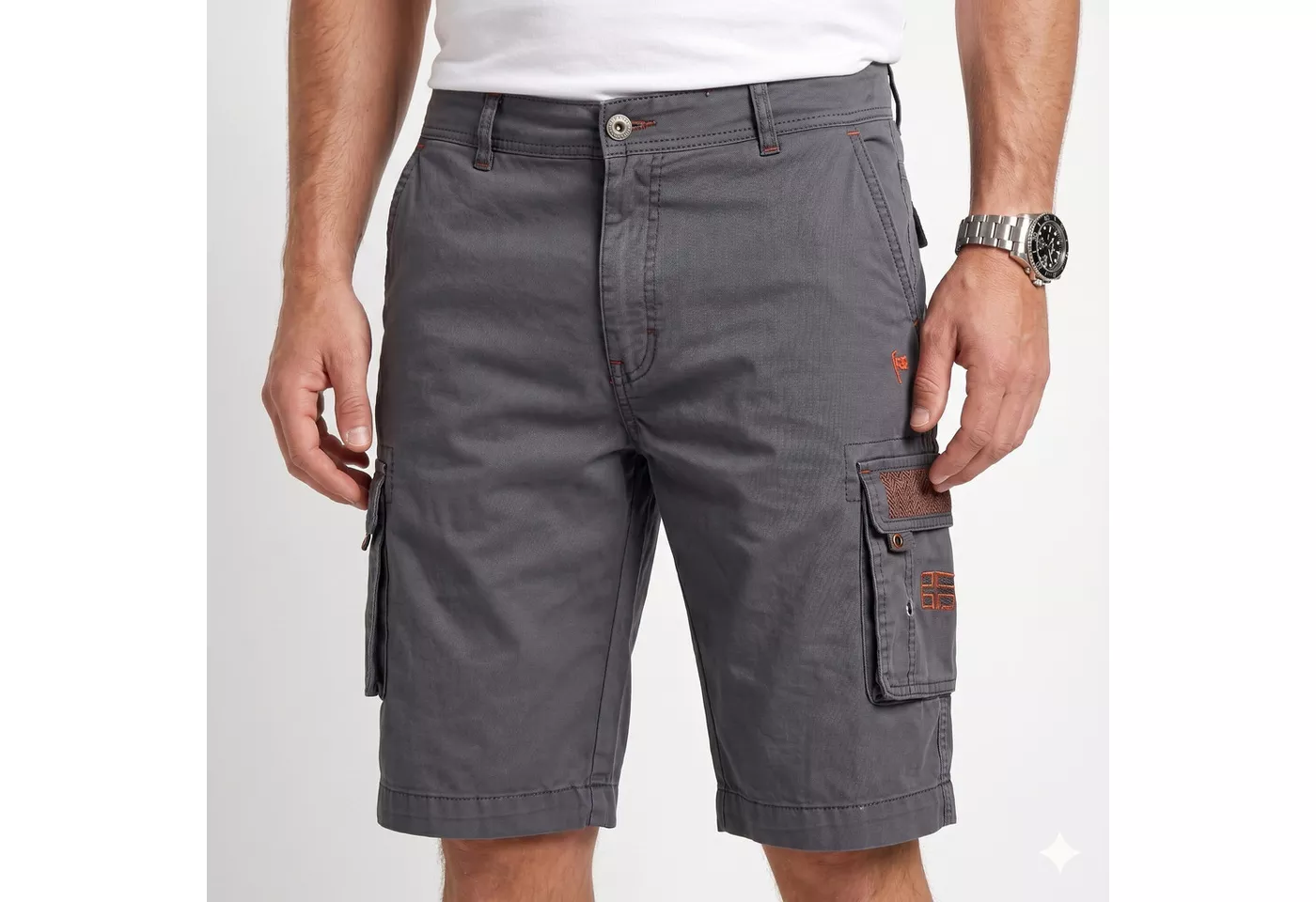 geographical norway Cargoshorts (1-tlg) Herren kurze Hose aus Baumwolle, Sommer-Bermuda ohne Gürtel