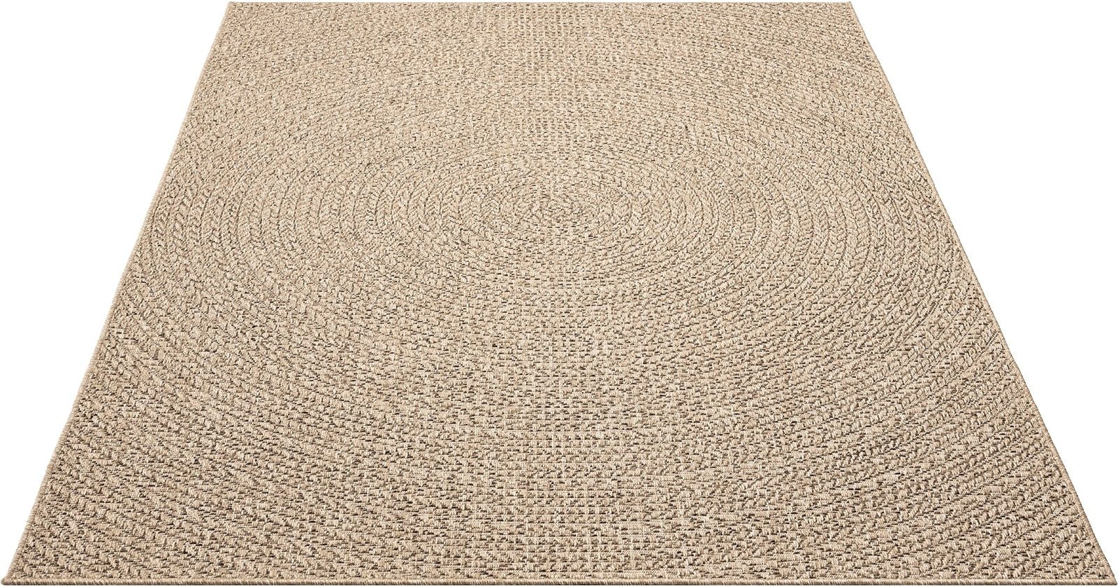 the carpet Teppich Kansas, rechteckig, Höhe: 1 mm, moderner robuster In und Outdoor Teppich Jute Look