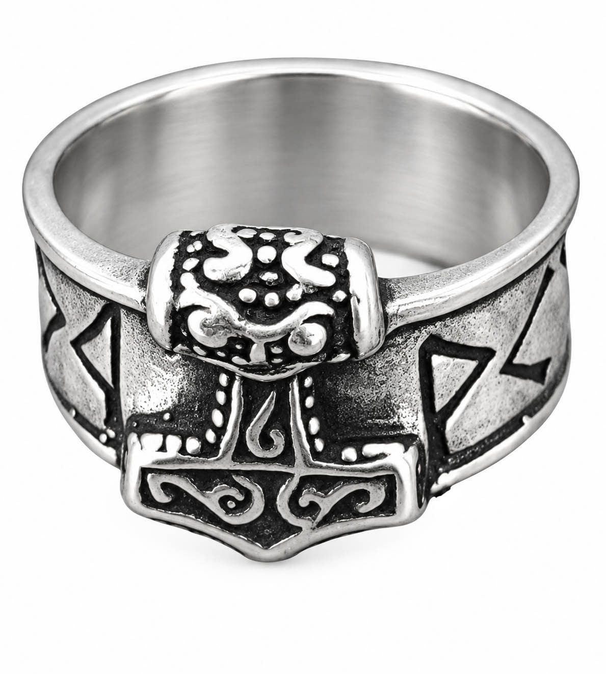 Kiss of Leather Silberring Ring Fingerring Thorshammer Gr. 52-80 Thors Hammer Runen