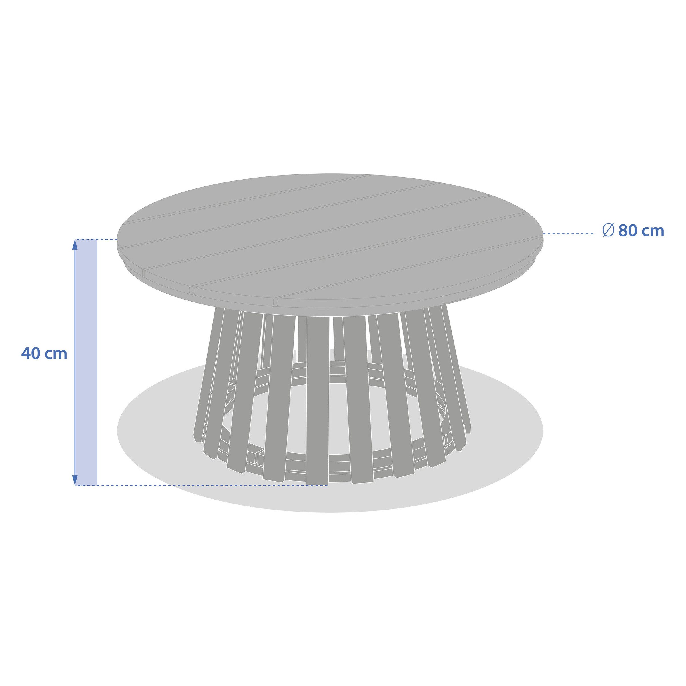 Hesperide Gartentisch Gartentisch aus Akazienholz, Ø 80 cm, OSUNA (funktional), keine