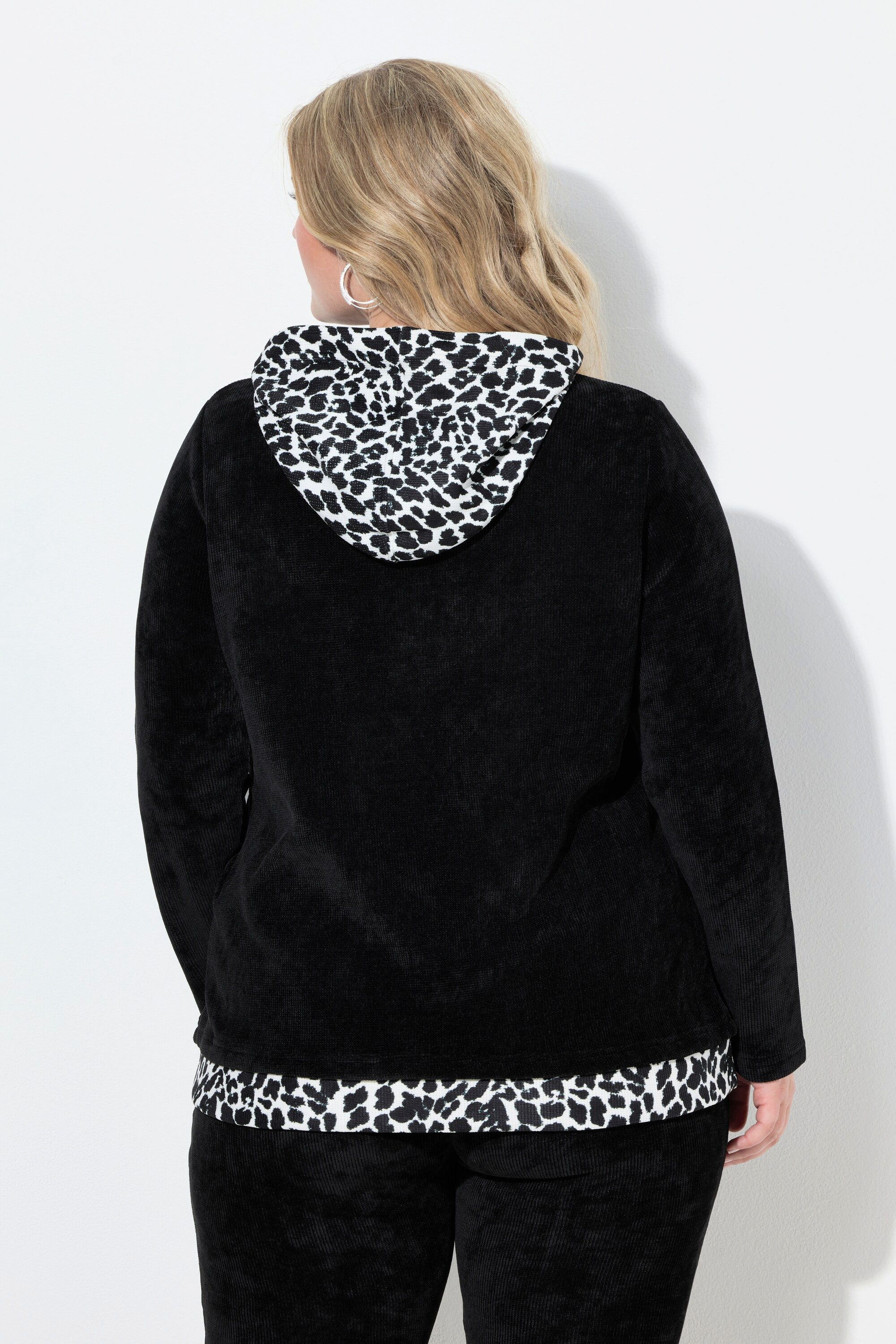 MIAMODA Sweatshirt Hoodie Kapuzensweater Flausch-Sweat Leo-Details