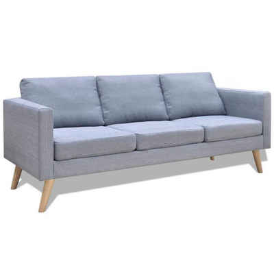 furnicato 3-Sitzer Sofa Stoff Hellgrau