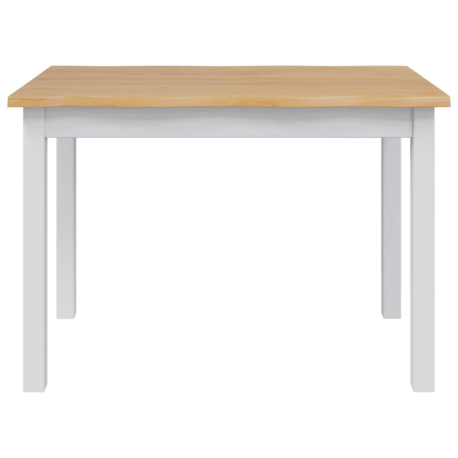 vidaXL Esstisch Esstisch EKAI Weiß 112 x 70 x 76,5 cm Massives Kiefernholz (1-St) – Bild 4 von 5