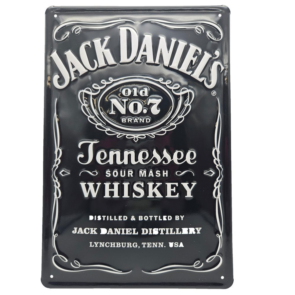 Jack Daniels Metallbild Blechschild Jack Daniels Tennessee Whiskey, (1 St) günstig online kaufen