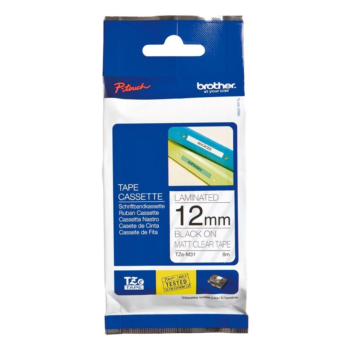Brother Beschriftungsband TZe, 12 mm x 8 m, 12,00 mm x 8,00 m, laminiert
