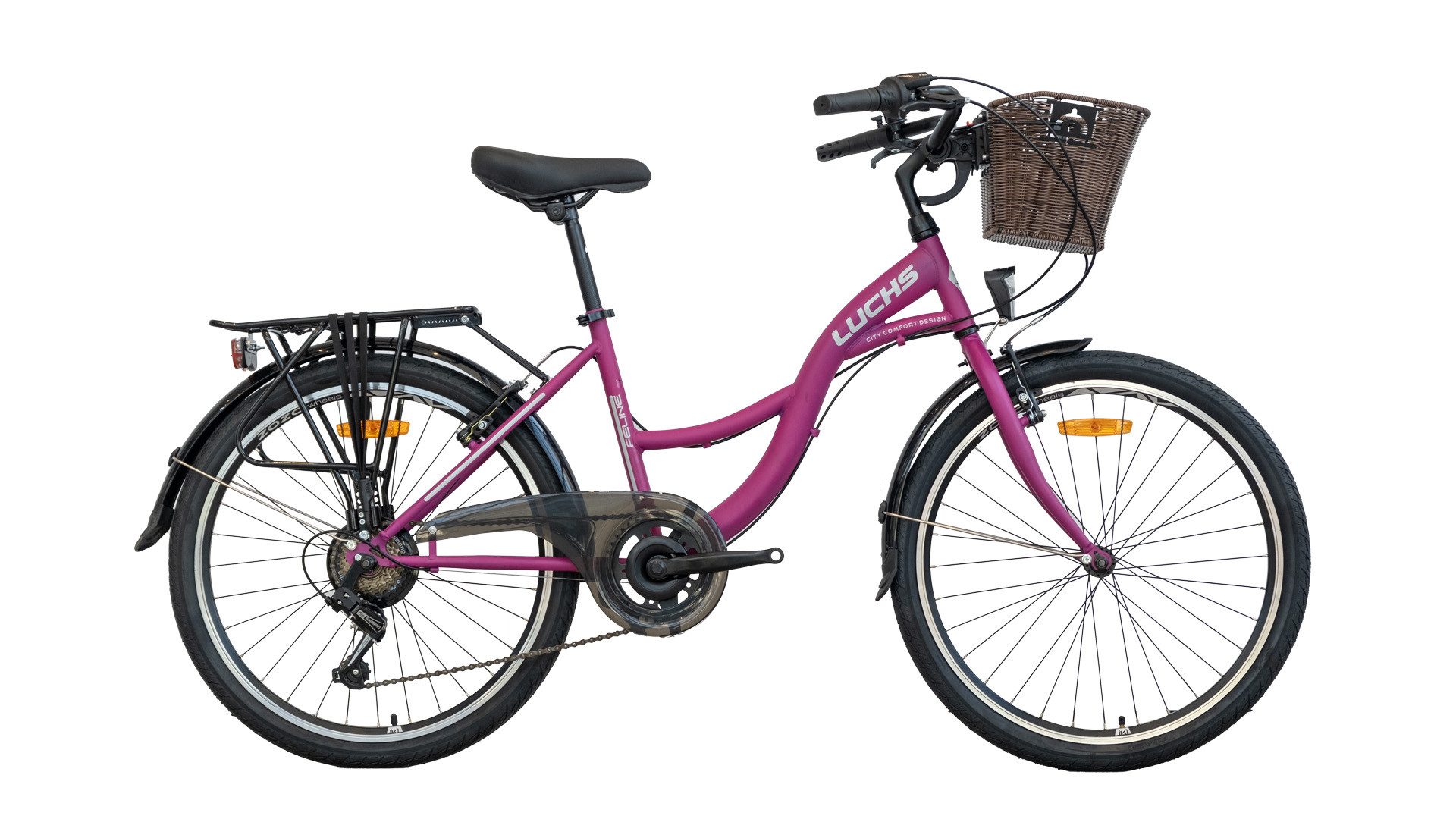 Cityrad Feline 24 26 28 Kinderfahrrad & Damenfahrrad Hollandrad mit Rattankorb