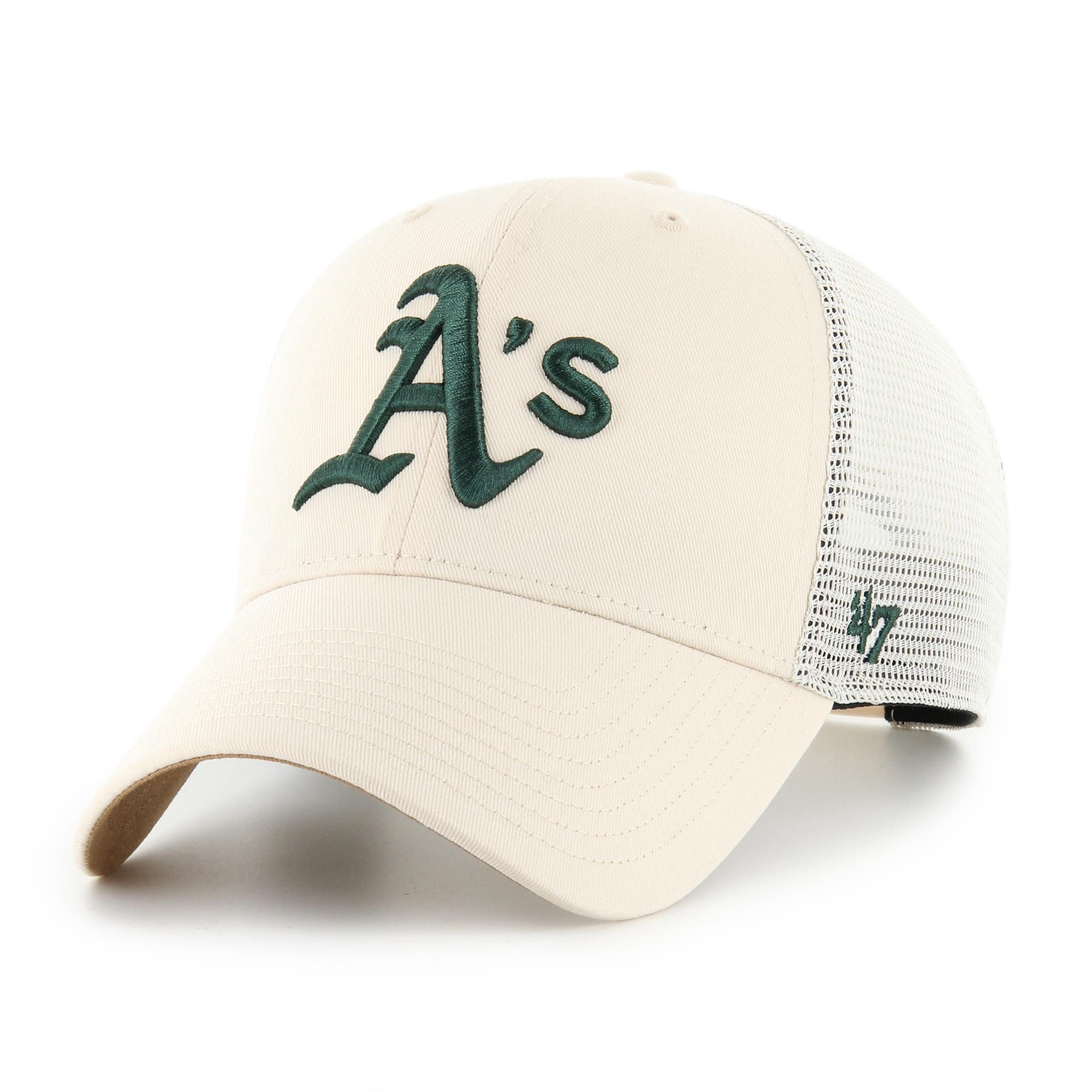 '47 Brand Trucker Cap '47 Brand MLB Athletics Coop Branson Sure Shot 47 MVP Mesh Cap Natural (Basecap, Basecap, Meshcap, Trucker Kappe) Seitliche Stickerei