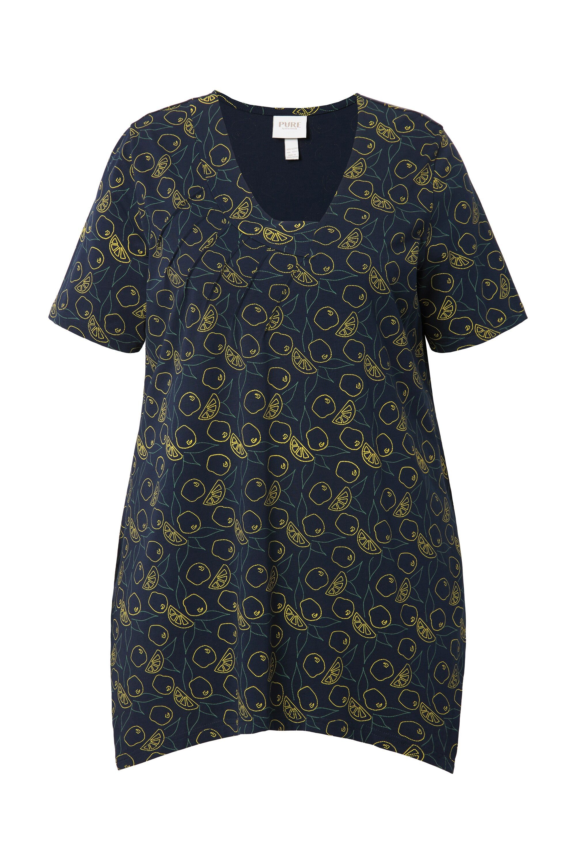 Ulla Popken Longshirt Shirt A-Linie V-Ausschnitt günstig online kaufen