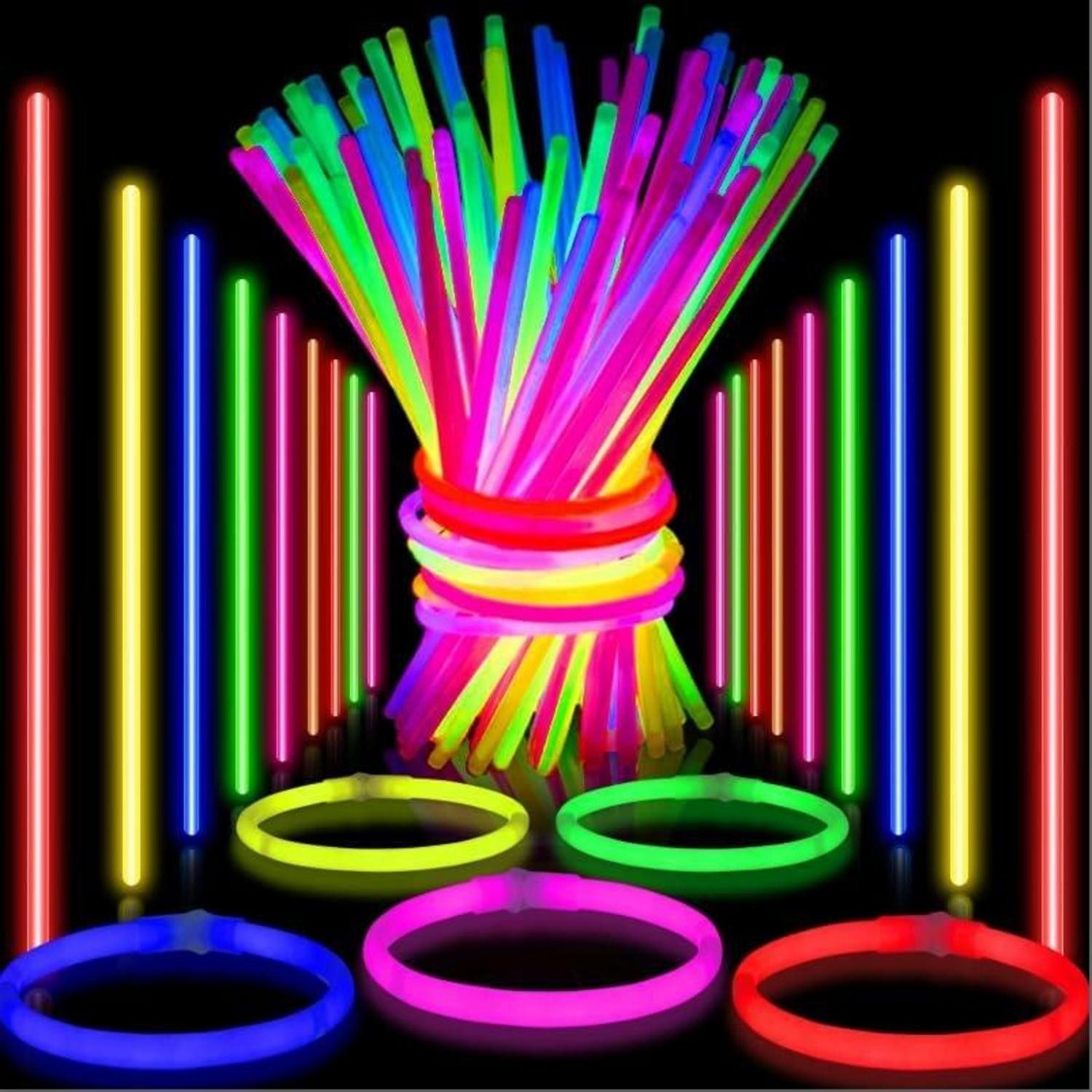 Dekohänger Knicklichter Party Set 100 Stück Glow Stick Kinder 6 Farben 20CM