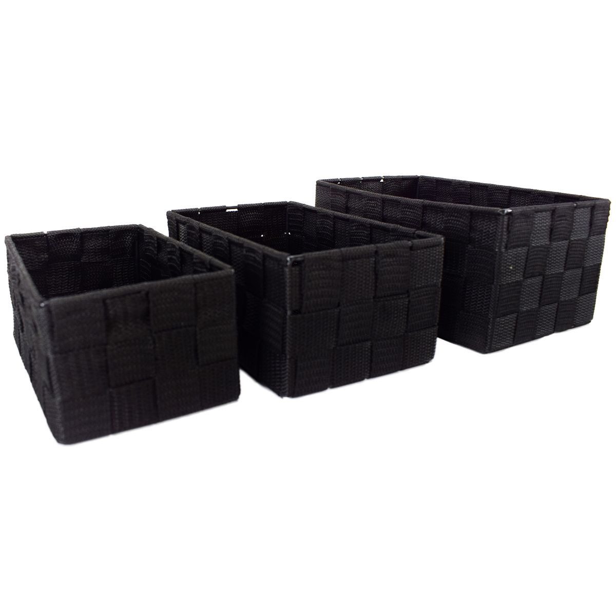 Marabellas Shop Organizer 3er-Set geflochtene Хранилищаsboxen für Badezimmer Textil-Körbe (3 St), dekorativ verwendbar
