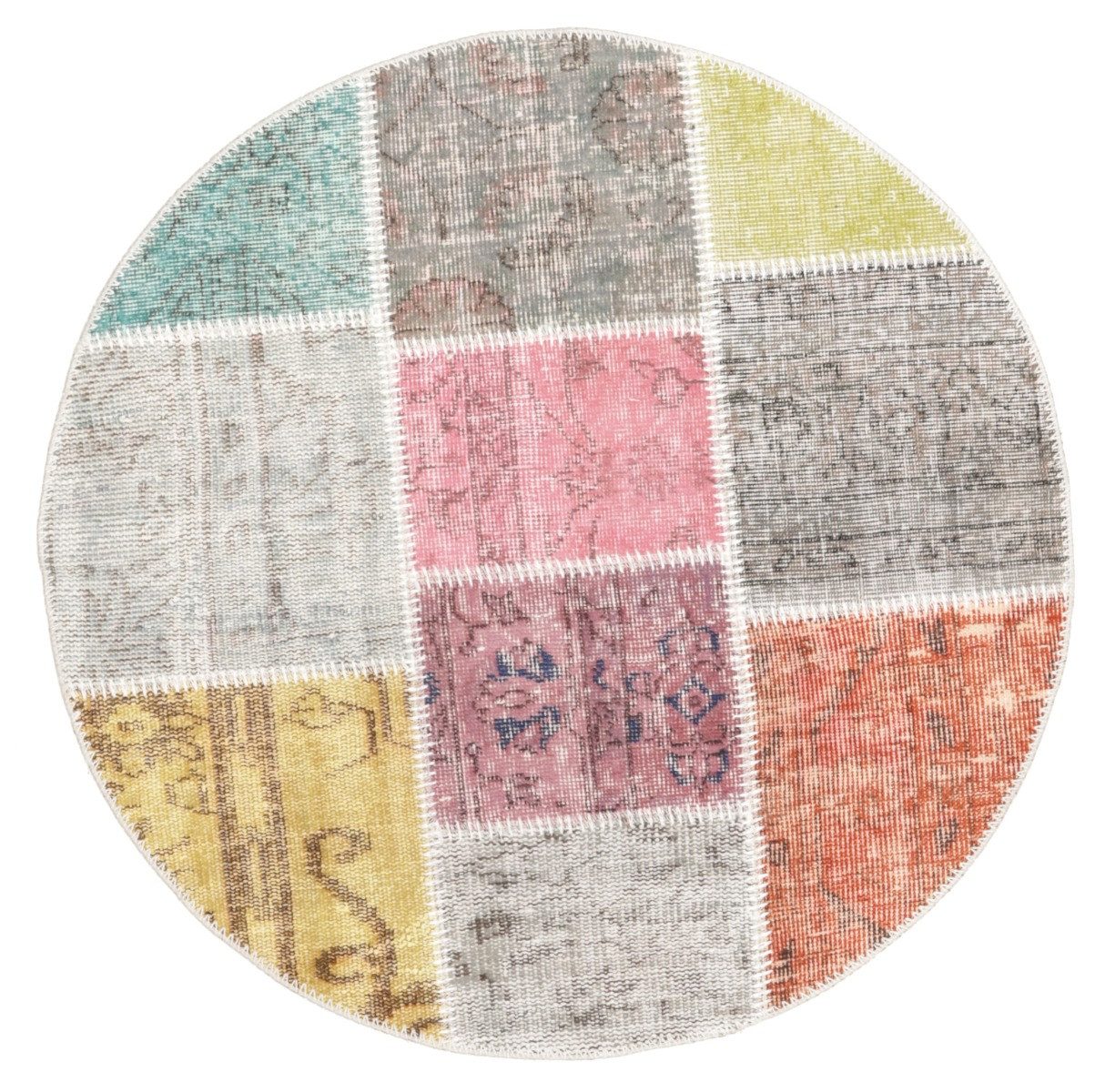 Carpet Avenue Teppich Patchwork 100x100, Rund, Höhe: 8 mm