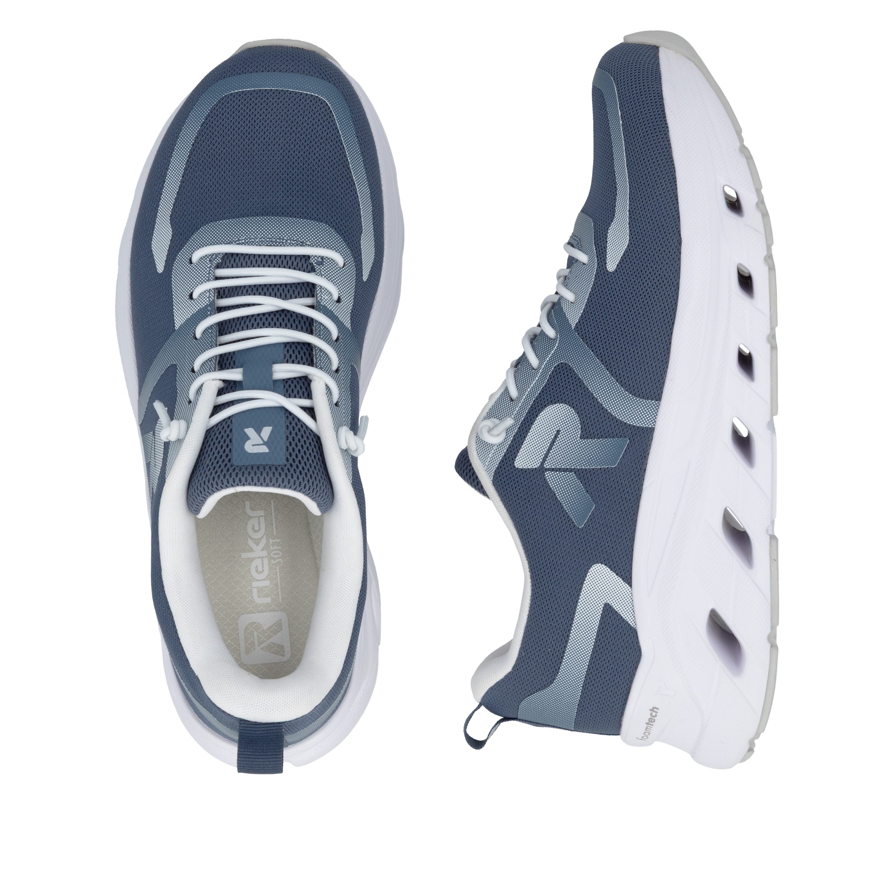 Rieker Sport Slip-On Sneaker Schlupfschuh, Freizeitsneaker, Halbschuh mit softem Schaftrand