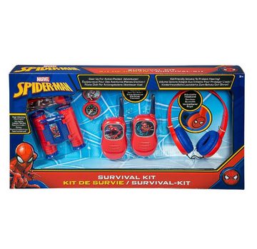eKids SM-V302 Spiderman Abenteuer-Set Kinder-Kopfhörer (Walkie-Talkies, Taschenlampe, Kompass, Fernglas)