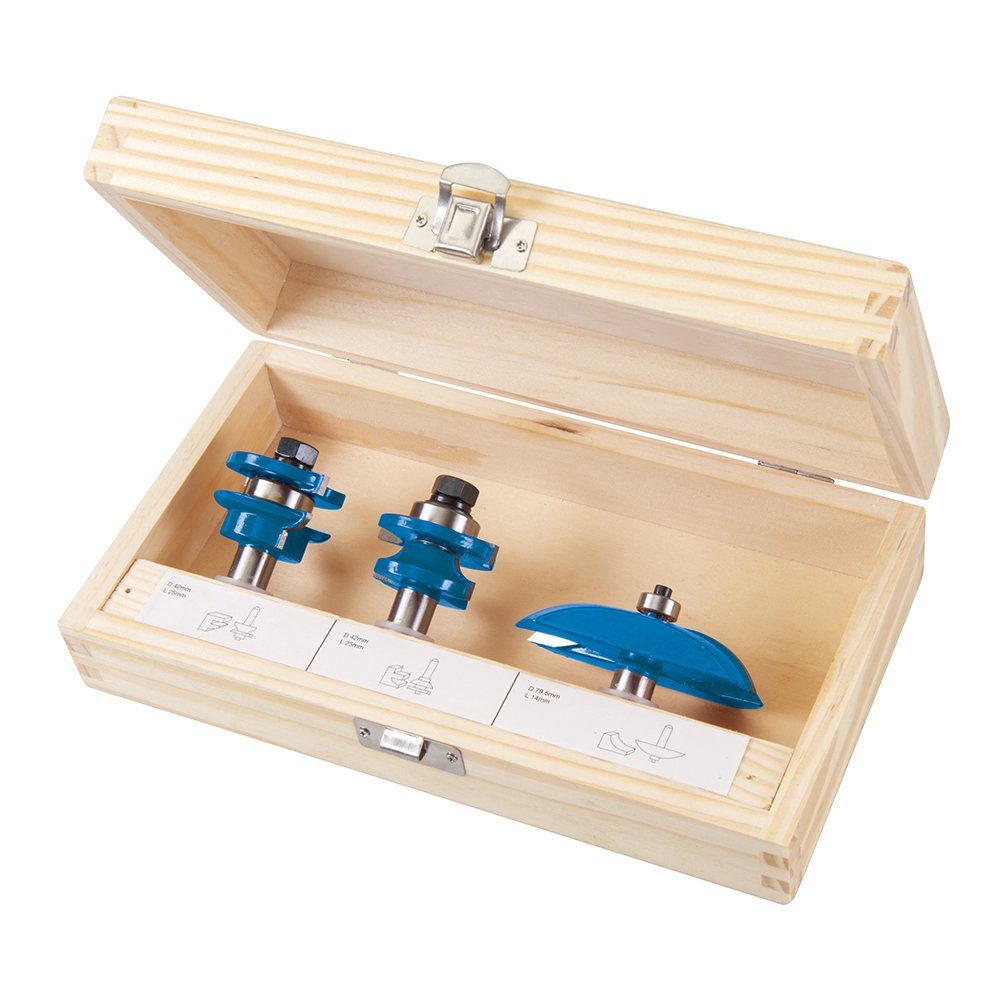 Fräser-Set Hartmetall-Kassettentürenfräser 1/2 Zoll Set 3-tlg.