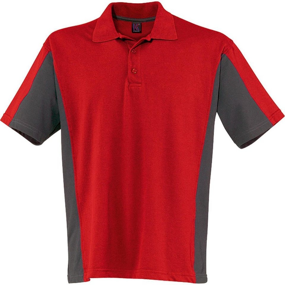 Kübler Poloshirt Kübler Shirt-Dress rot/anthrazit