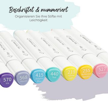 Colorya Permanentmarker Alcohol Markers Full Collection 96 Colors + 1 Standmixer, (1-tlg)