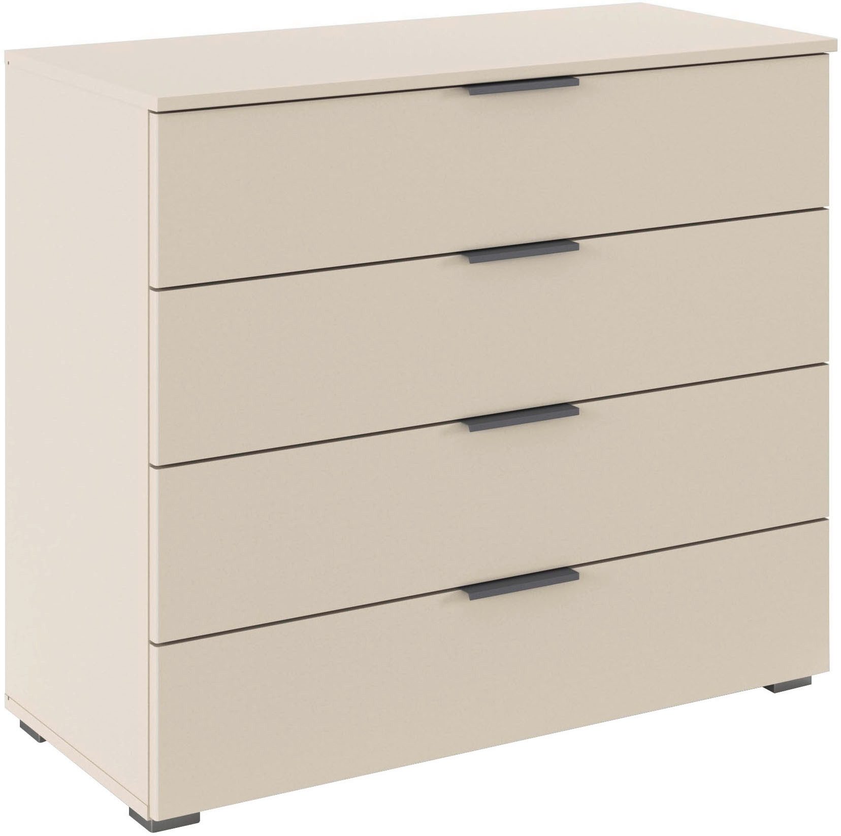 rauch Schubkastenkommode Sideboard Schubladenkommode AGORDO mit Dekor- oder Hochglanzfront (in zwei Griff-Farben, Breite 80 cm), vier große und geräumige Schubladen mit viel Stauraum MADE IN GERMANY