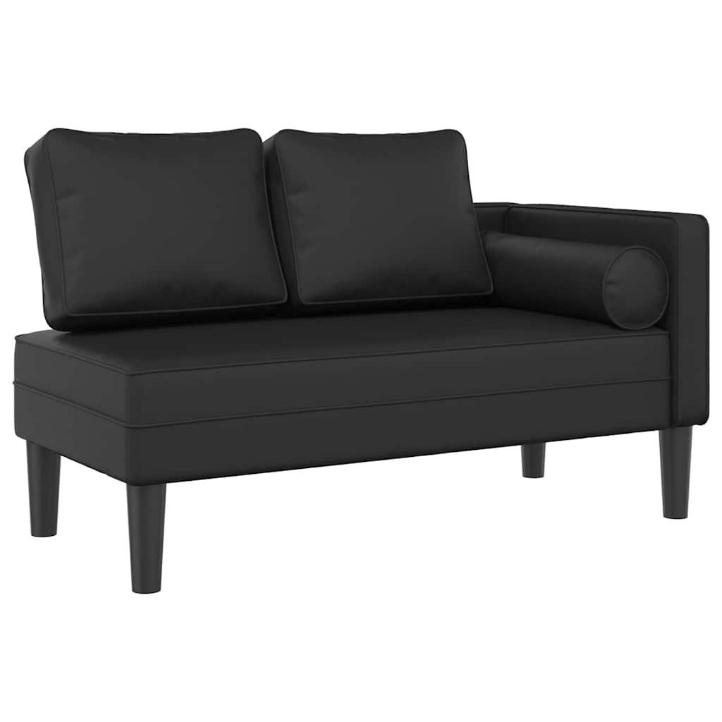 vidaXL Chaiselongue Chaiselongue mit Kissen Schwarz günstig online kaufen