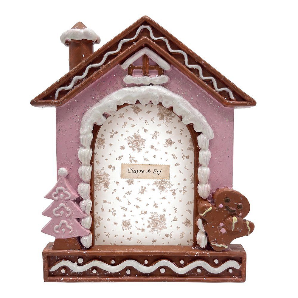 Clayre & Eef Bilderrahmen Clayre & Eef Weihnachten Bilderrahmen Rosa Lebkuchenmann 6x9