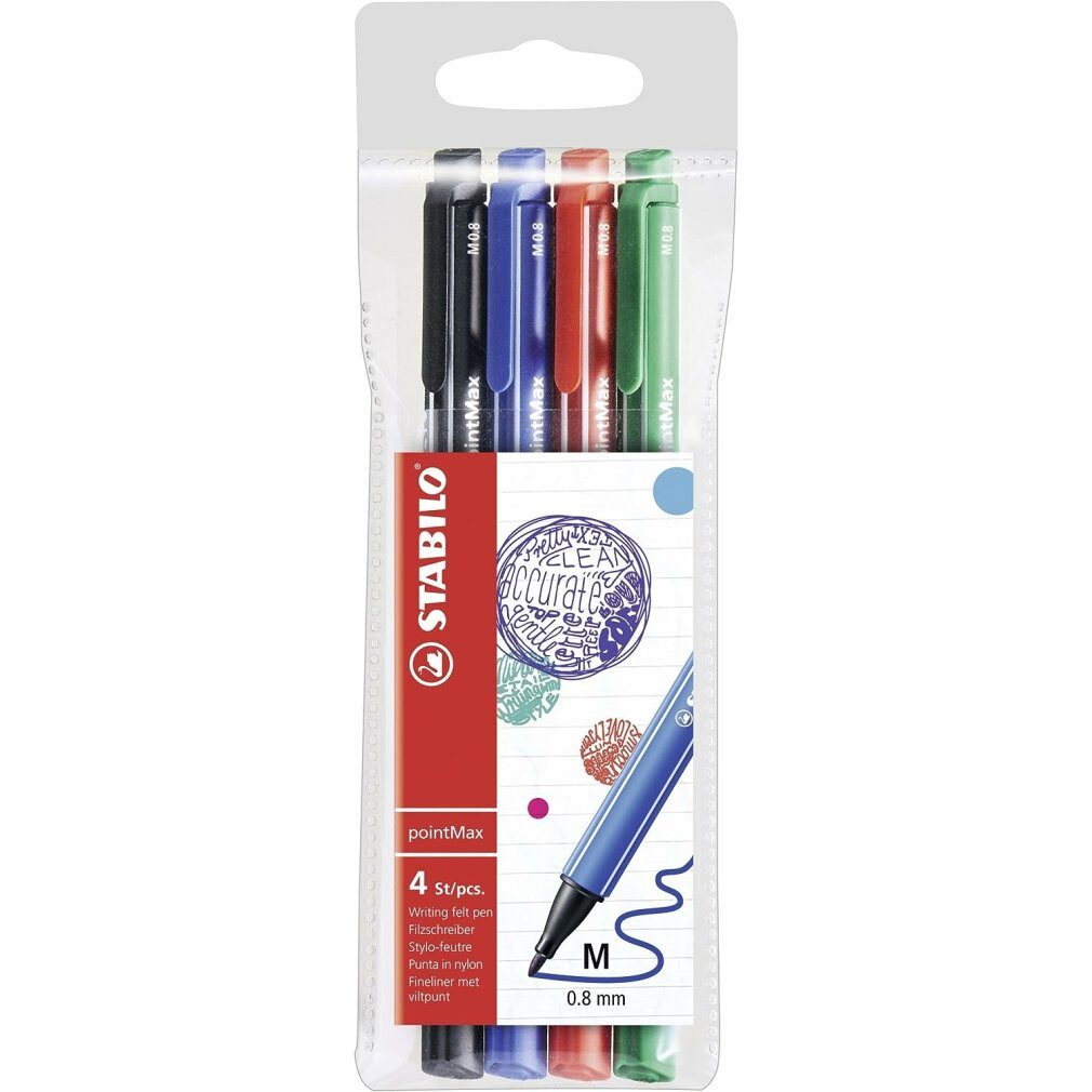 Fineliner 4 pointMax Filzstifte farbsortiert