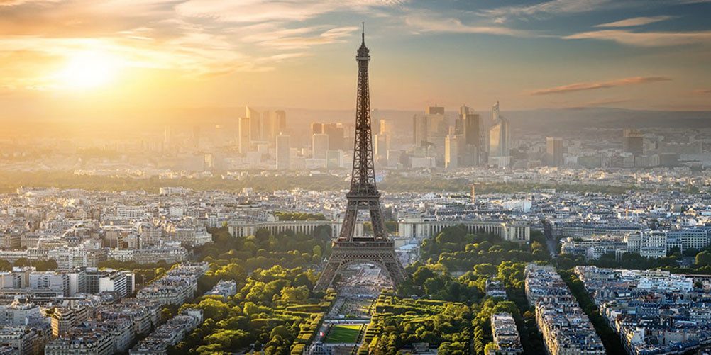 Bönninghoff Leinwandbild Wandbild EIFFELTURM PARIS 50x100 cm – Leinwandbild Keilrahmen Deko, Frankreich, Paris, Sonnenuntergang, Stadt (1 St), auf Keilrahmen gespannt