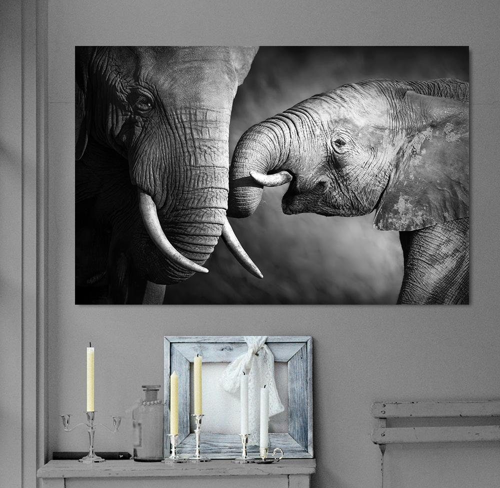 queence Leinwandbild Elefant, Elefant, Elefanten, Elefanten Bilder, Gruppen günstig online kaufen