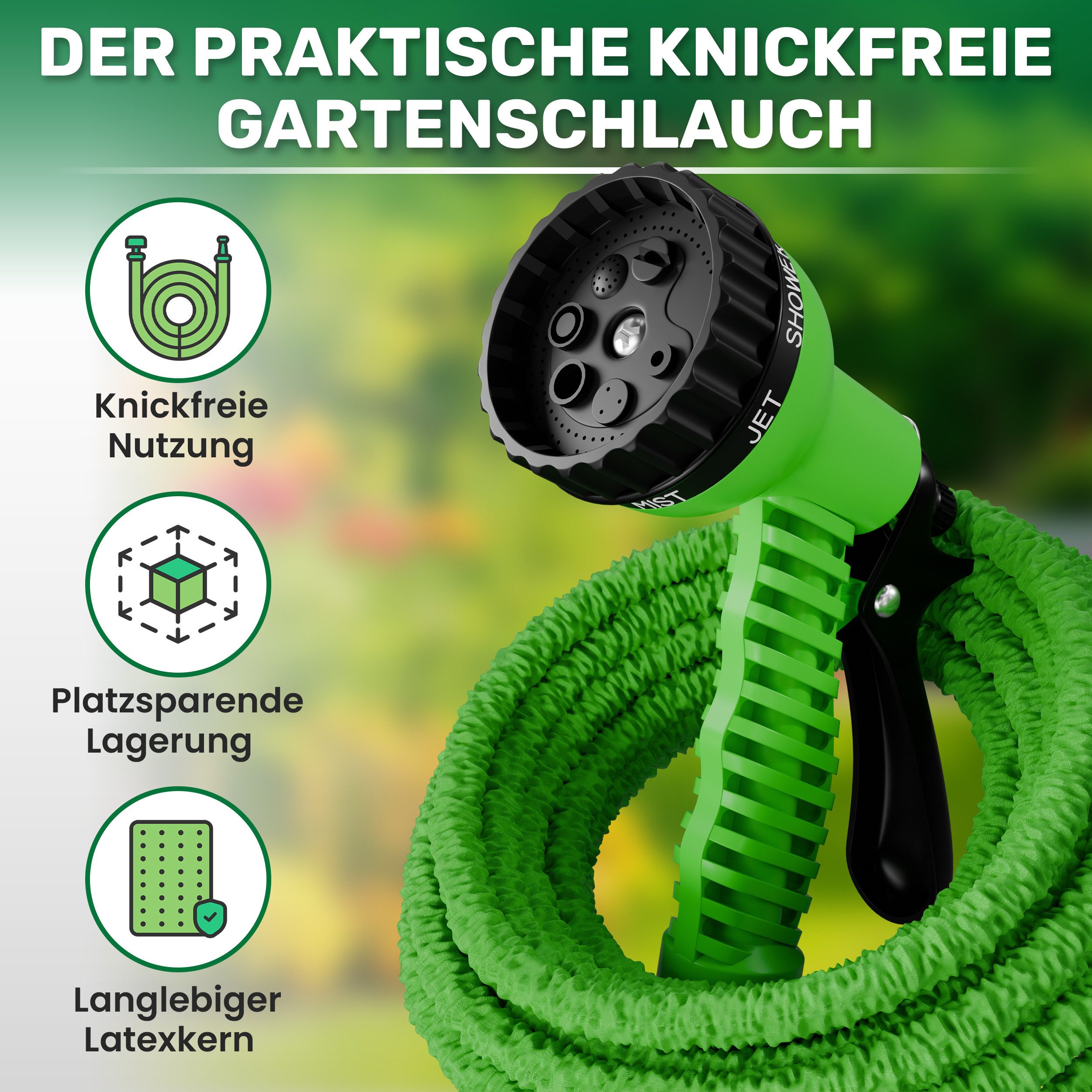 Foxx Gartenschlauch Gartenschlauch flexibel 7,5m grün