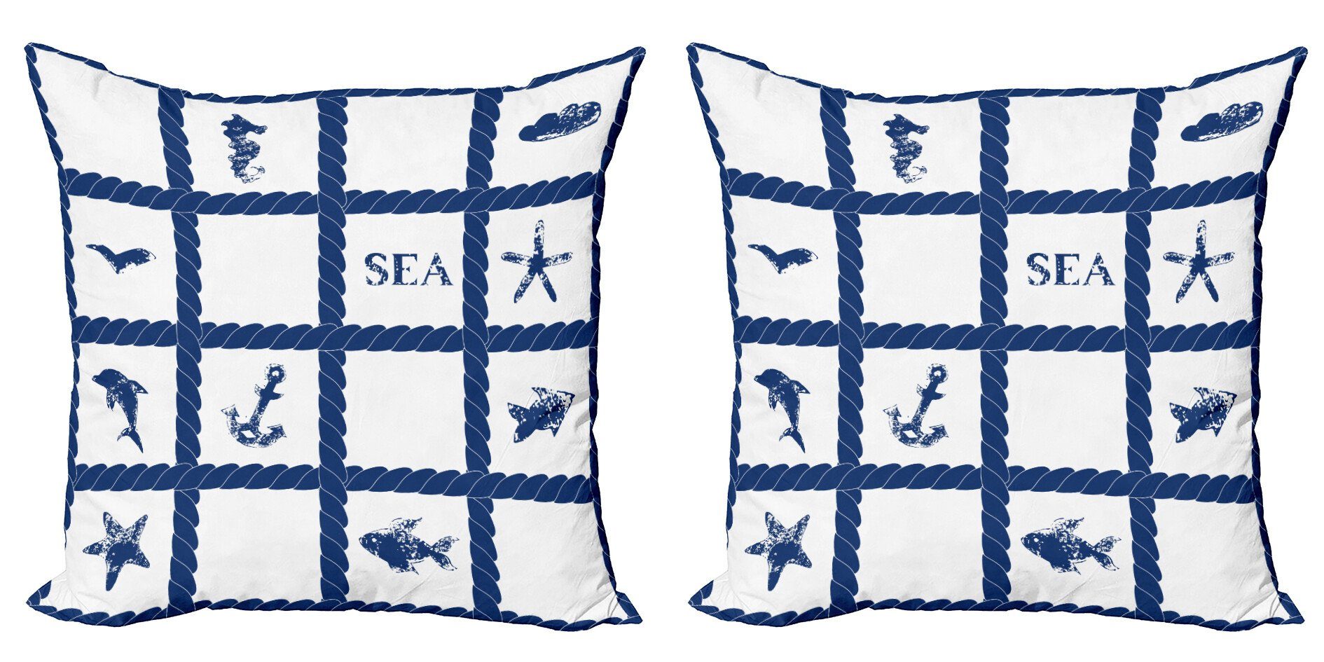 Stück), Seestern Accent Anchor Ozean (2 Kissenbezüge Modern Abakuhaus Doppelseitiger Digitaldruck, Sealife
