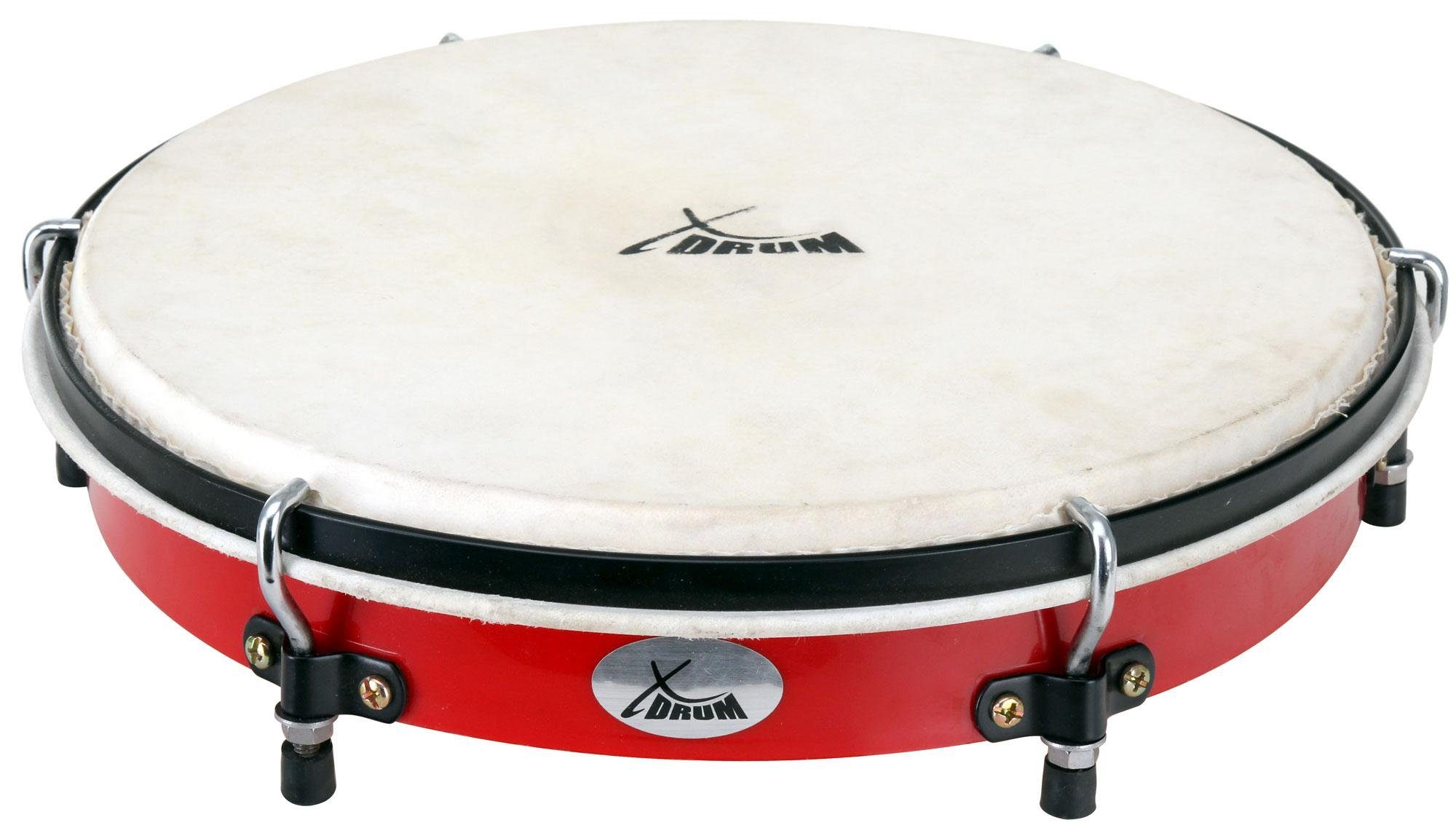 XDrum Trommel HTM-1 Handtrommel,Rahmentrommel 3er Set, Größen: 8", 10" und 12" inkl. Tasche, Rahmentrommel mit Naturfell