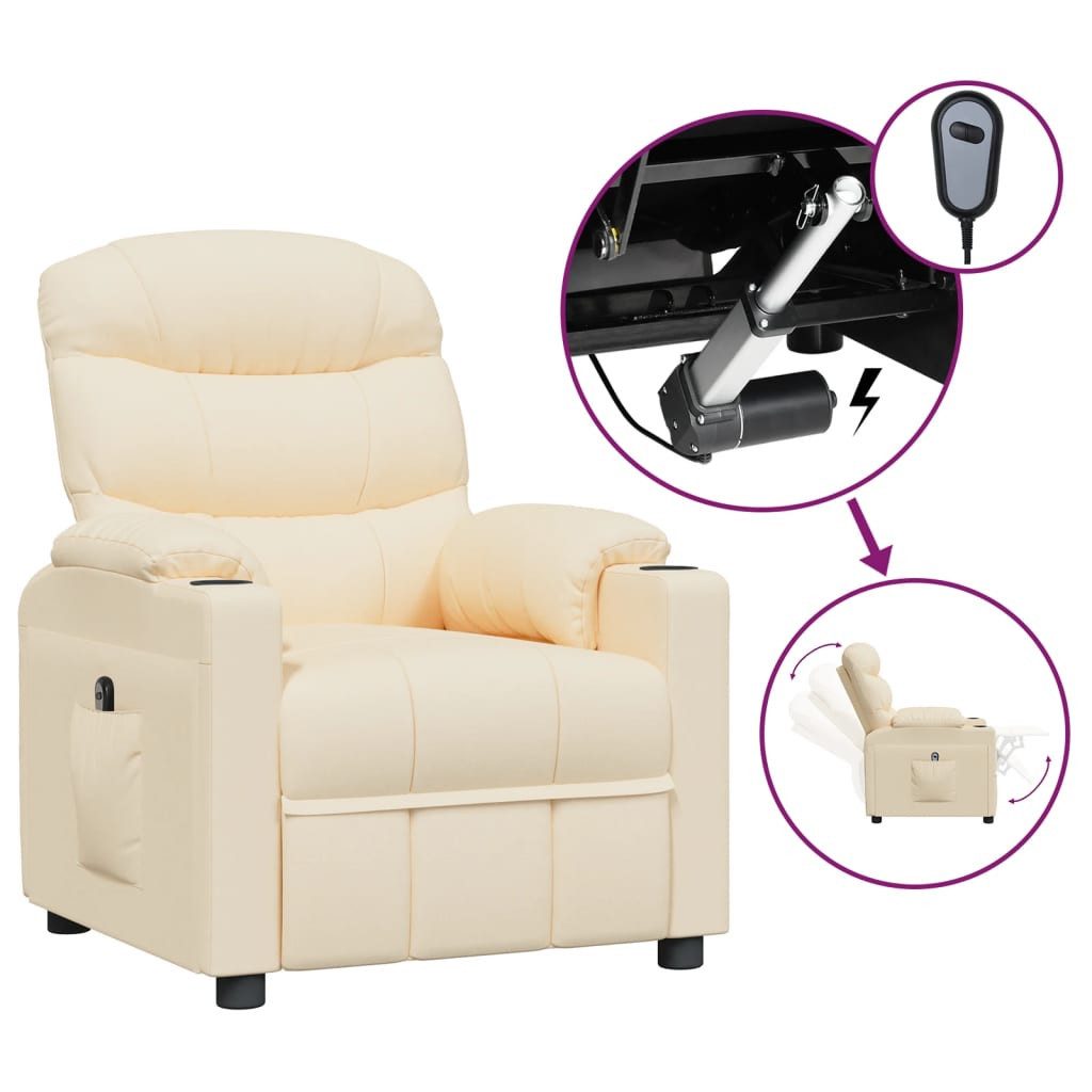 vidaXL Sessel Relaxsessel Elektrisch Creme Stoff günstig online kaufen