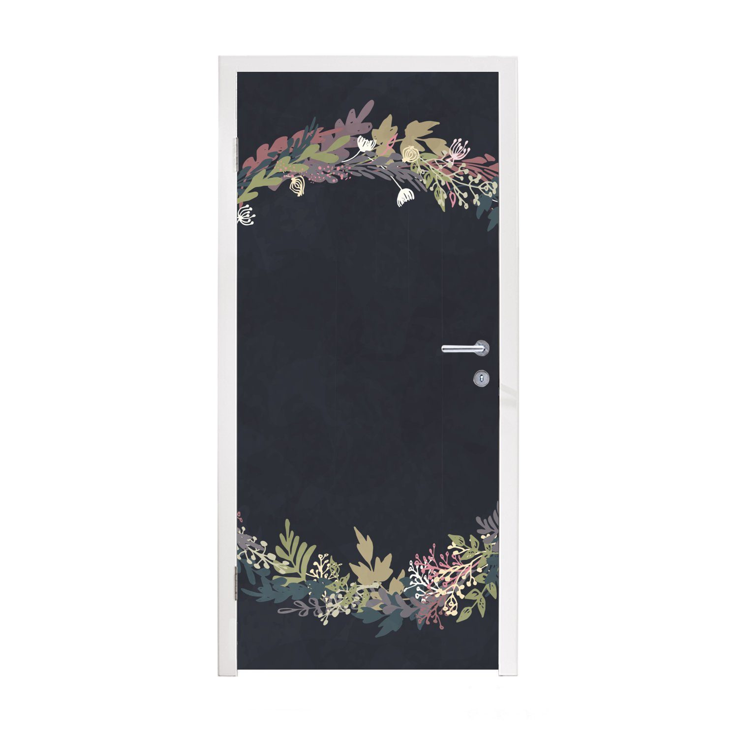 MuchoWow Türtapete Girlande - Pastell - Sommer, Matt, bedruckt, (1 St), Fototapete für Tür, Türaufkleber, 75x205 cm
