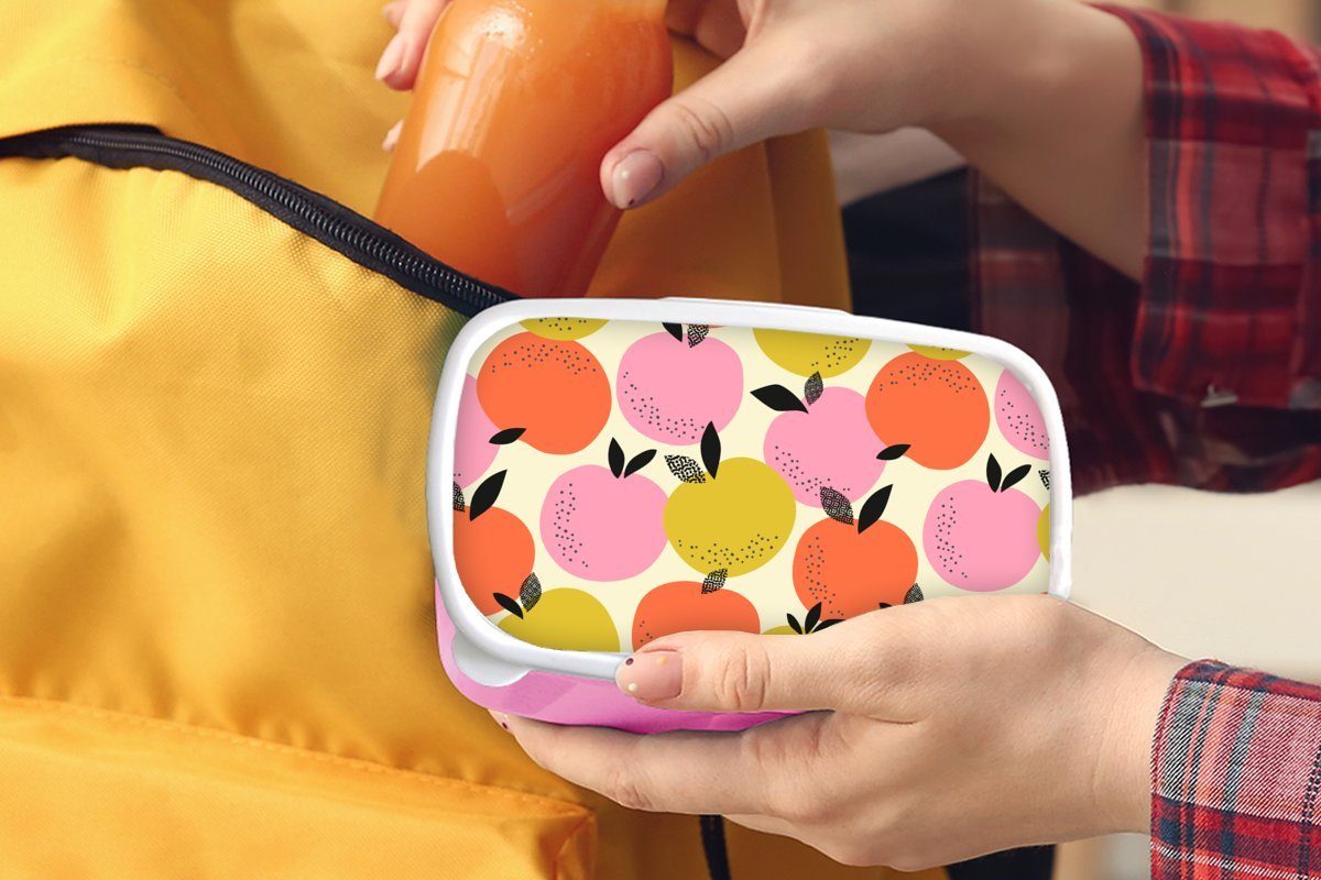 Mädchen, (2-tlg), für rosa Kunststoff Kinder, Sommer Orange Kunststoff, - Muster, Erwachsene, Lunchbox - Snackbox, Brotdose Brotbox MuchoWow