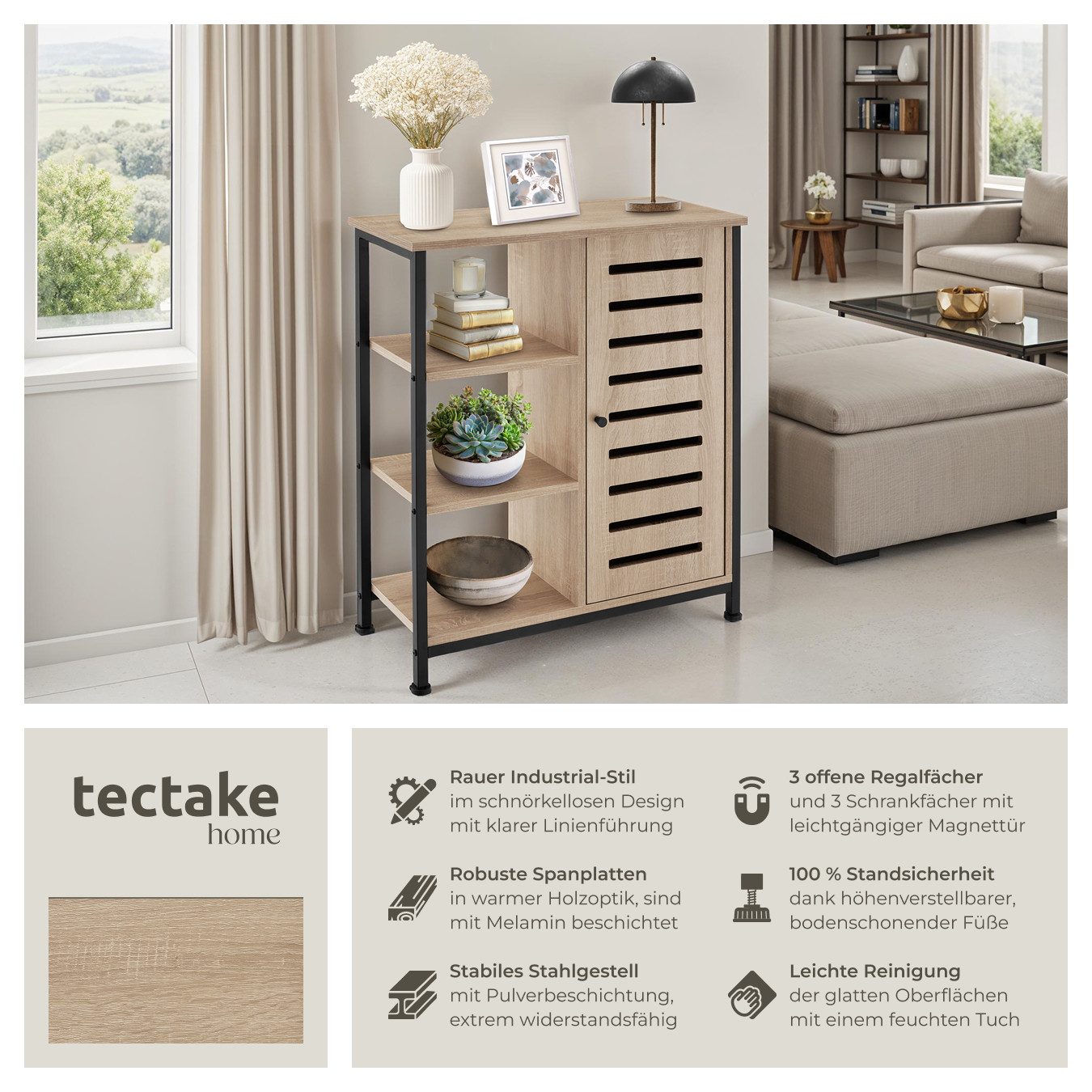 tectake Highboard Sideboard, Industrial Style günstig online kaufen