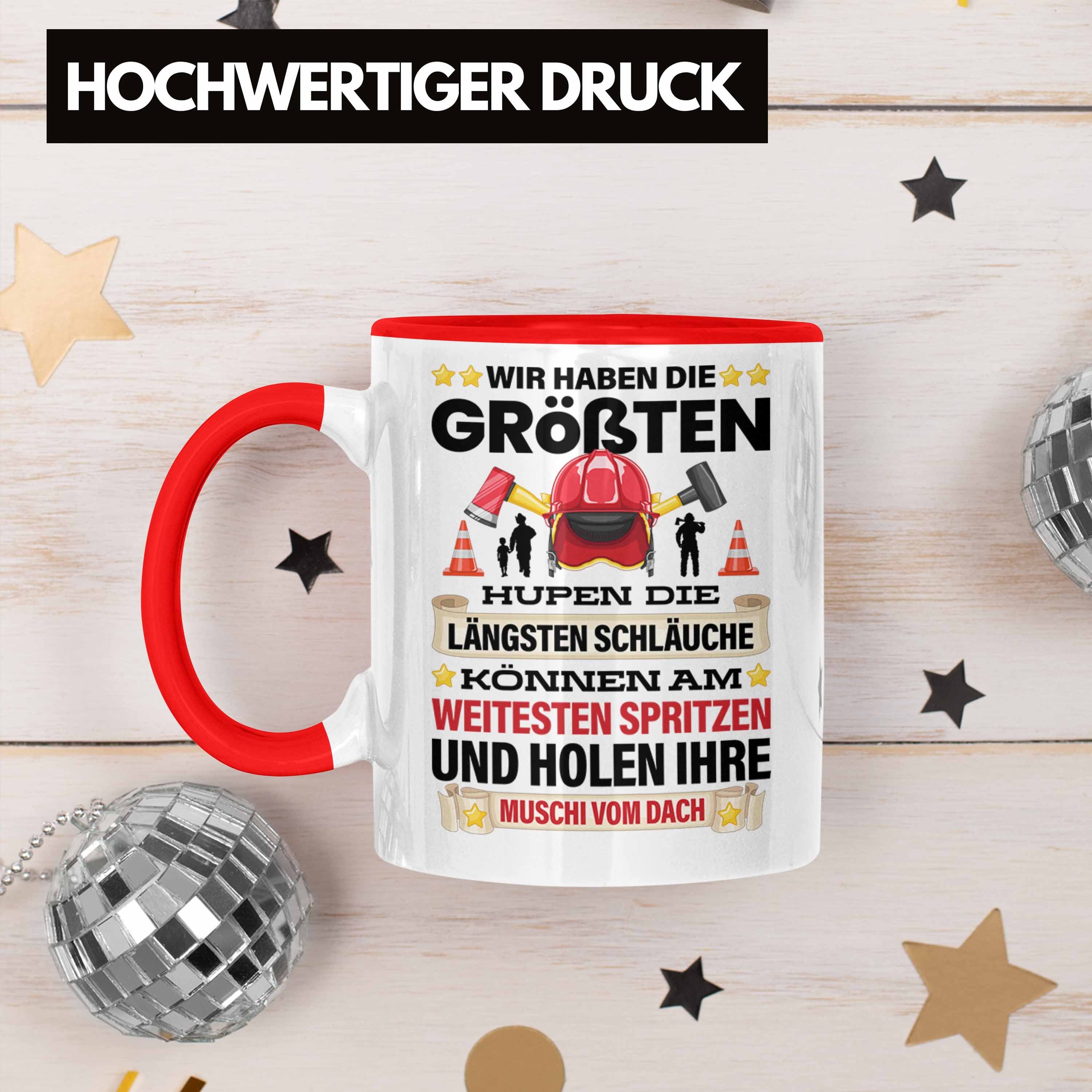 Versaut Trendation Rot Humor für Tasse Feuerwehr Spruch Männer Geburtstag Erwachsenen Trendation Feuerwehrmann - Tasse Geschenk