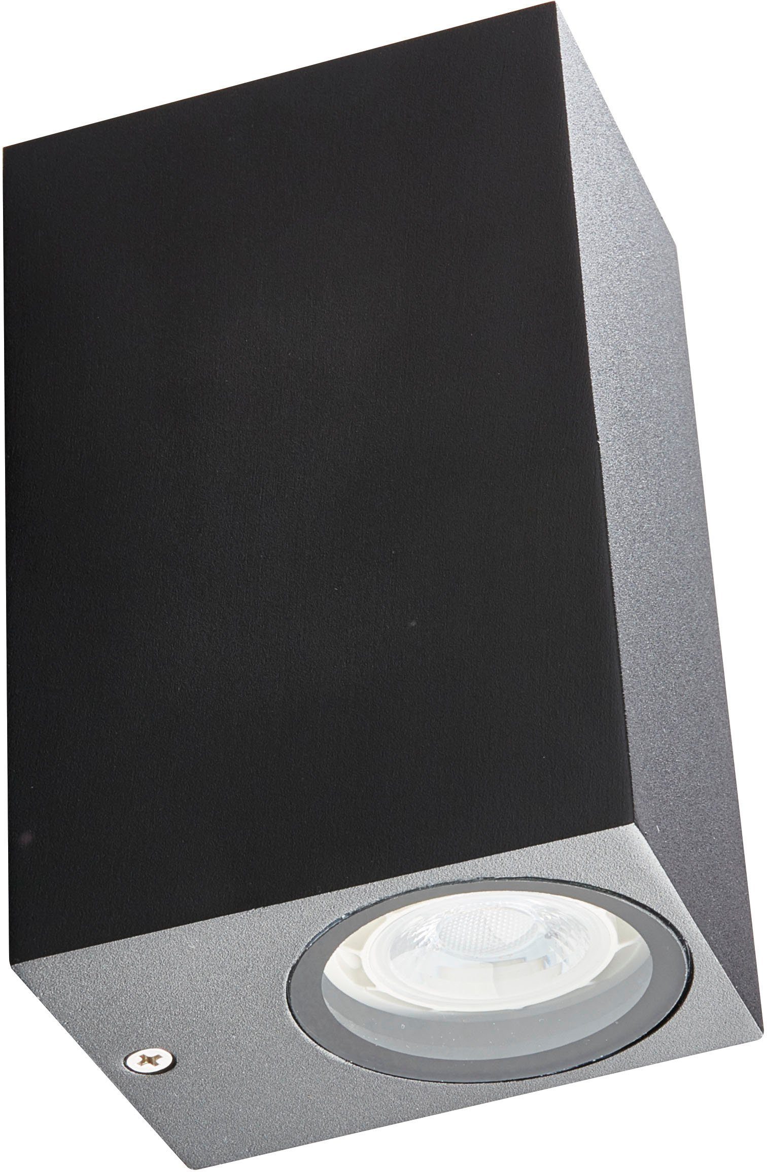 HEITRONIC Außen-Wandleuchte Ambos, ohne Leuchtmittel, Wandlampe, Außenleuchte, Lichtaustritt oben und unten