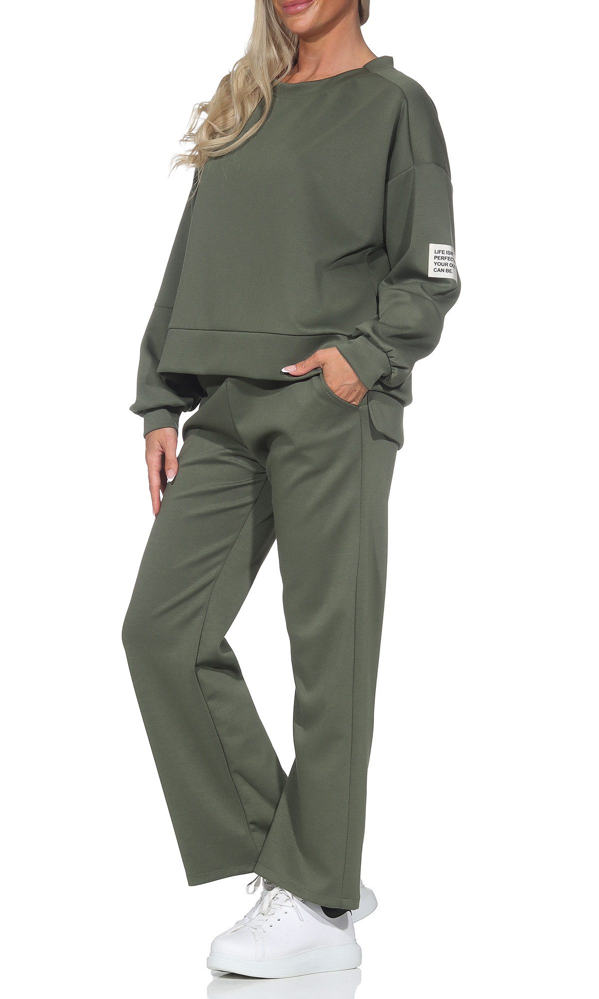 simaranda Jogginganzug Damen Jogginganzug 9 36-40 Olive