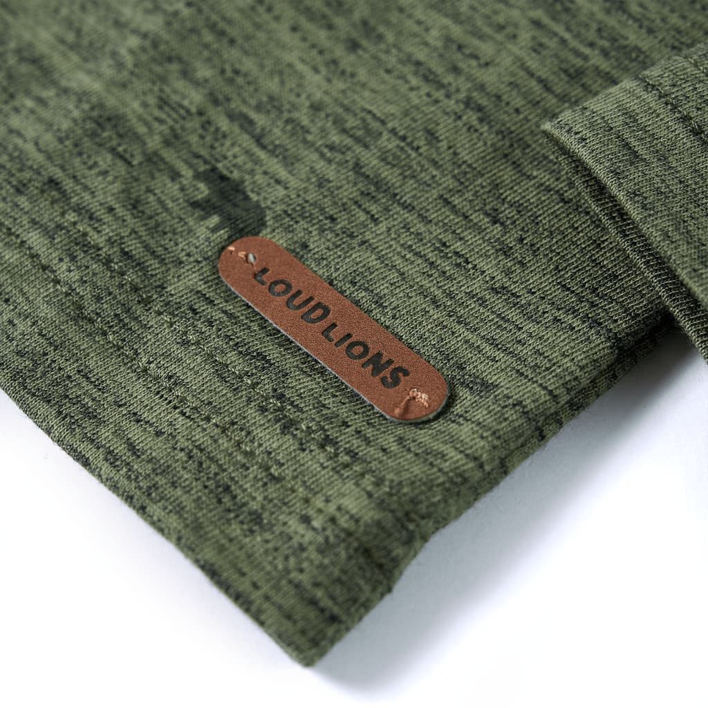 vidaXL Langarmhemd Kinderhemd Khaki Melange 140