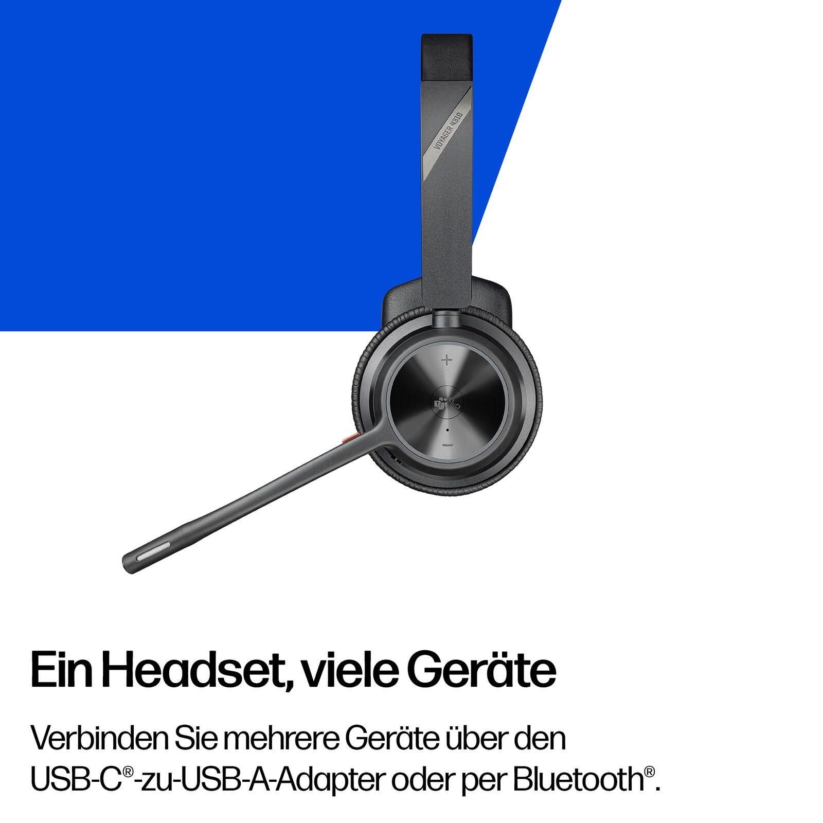 Polycom Voyager 4320 UC Bluetooth Headset USB-C MS Teams Ladehalter PC-Headset (nein, Bluetooth)